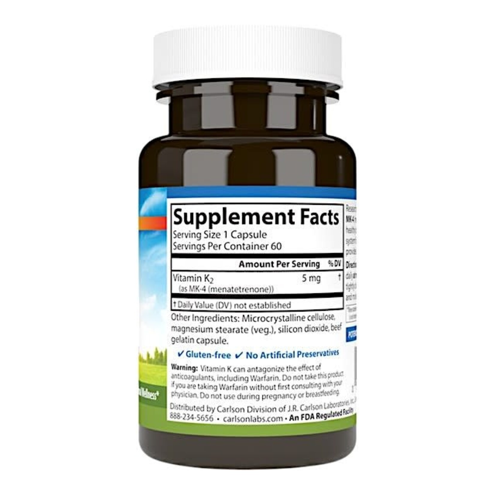 Carlson Labs Vitamin K2 MK4 5mg 60c Carlson Labs