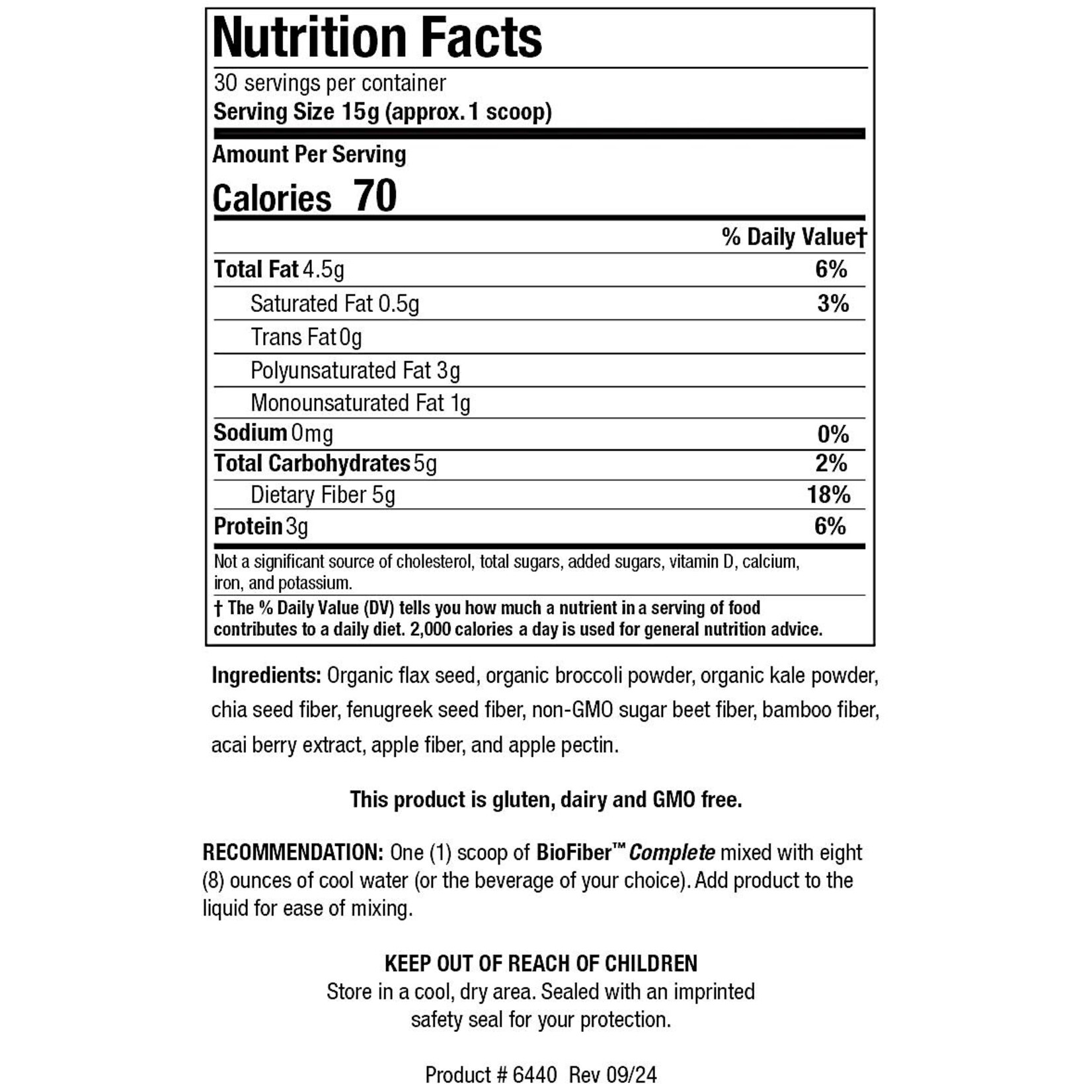 Biotics Research Biofiber Complete 450g Biotics Research