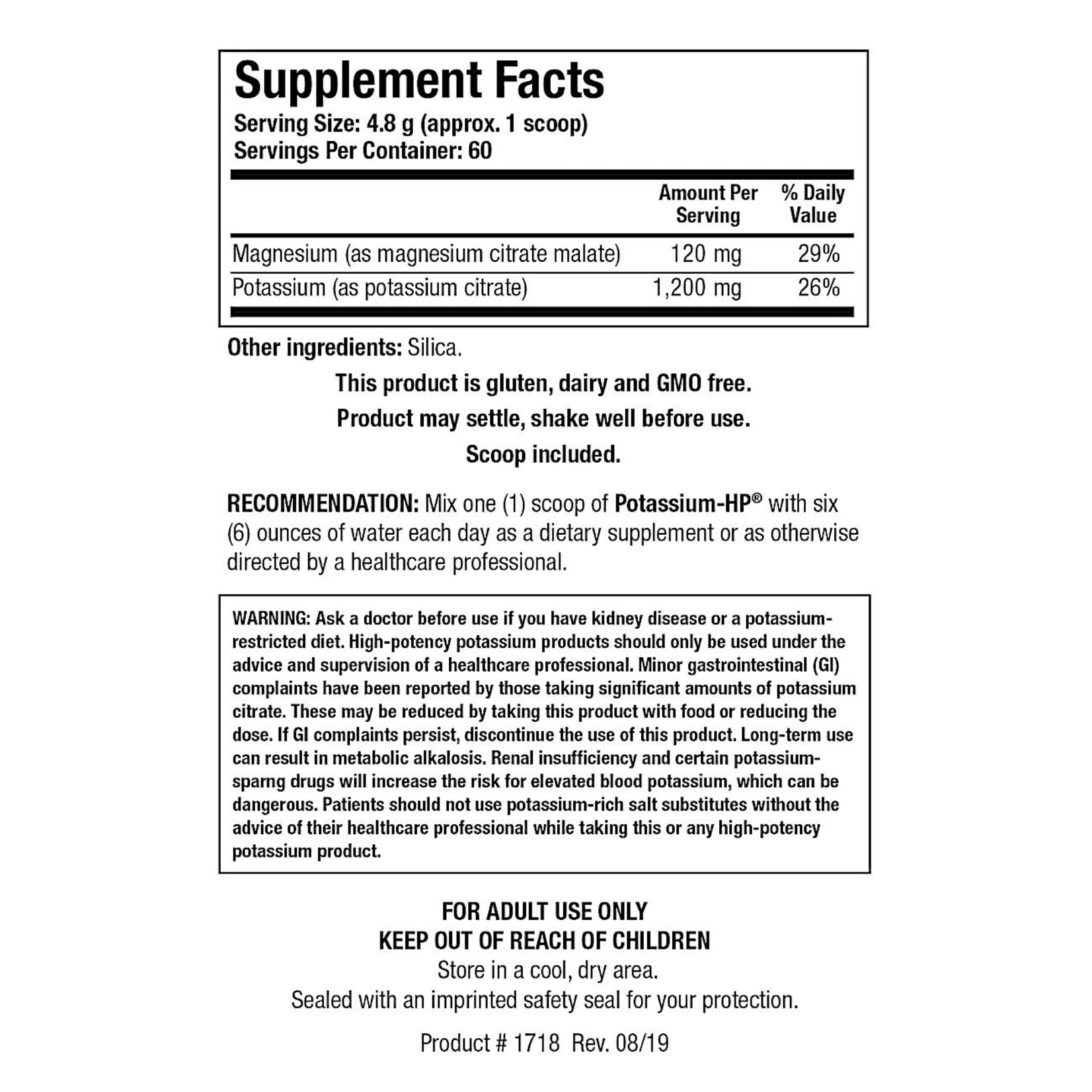 Biotics Research Potassium-HP (with Magnesium) 10oz Biotics Research
