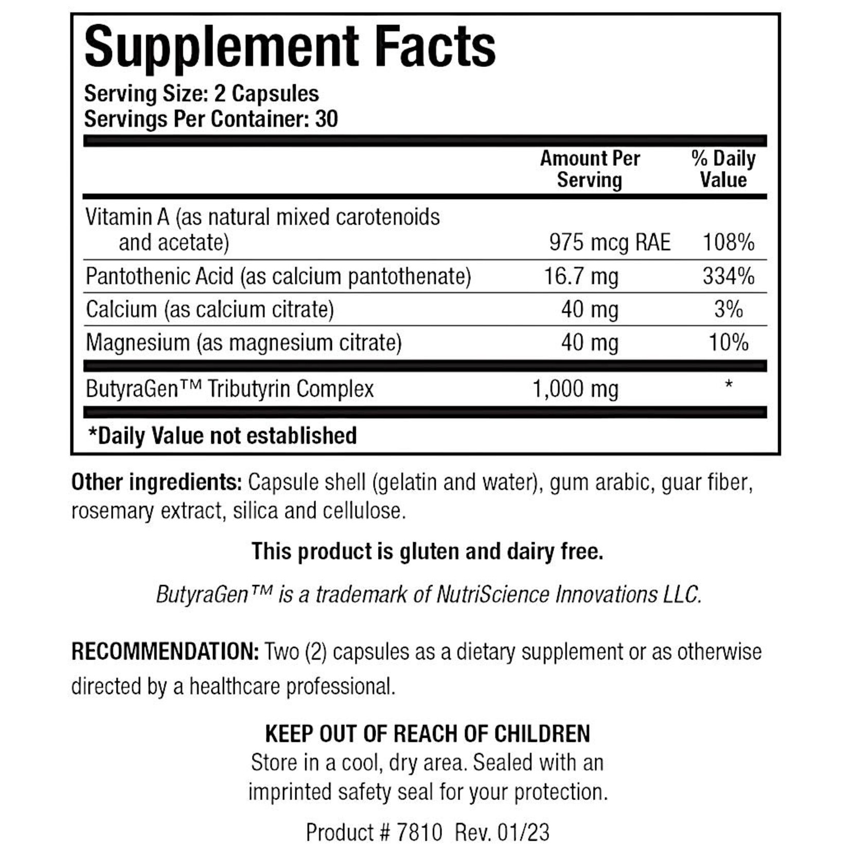 Biotics Research Butyric-Cal-Mag 60c Biotics Research