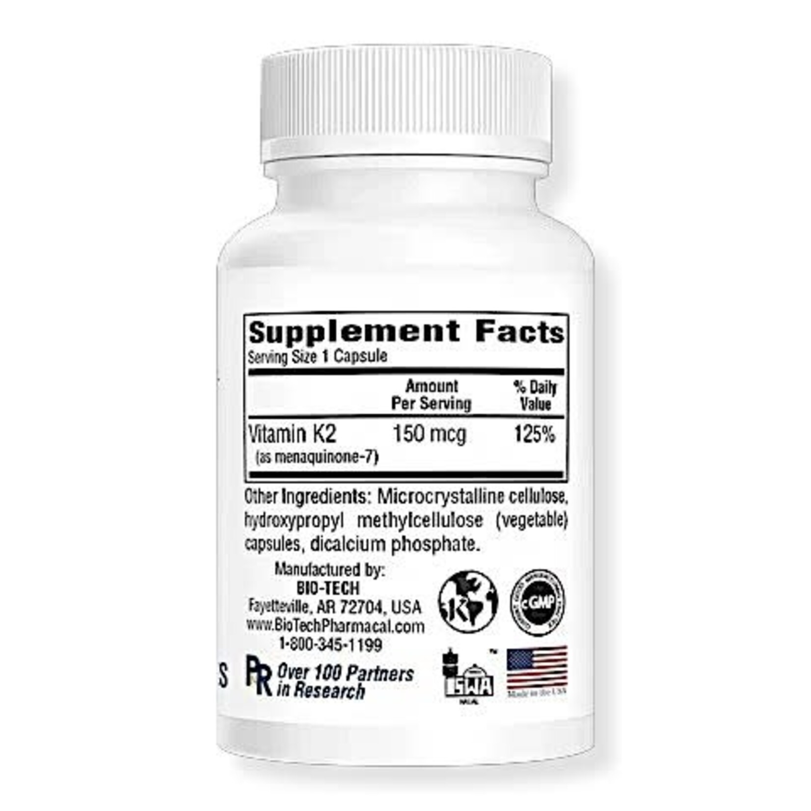 Bio Tech MK-7 (Vitamin K2) 150 mcg 100c BioTech ***