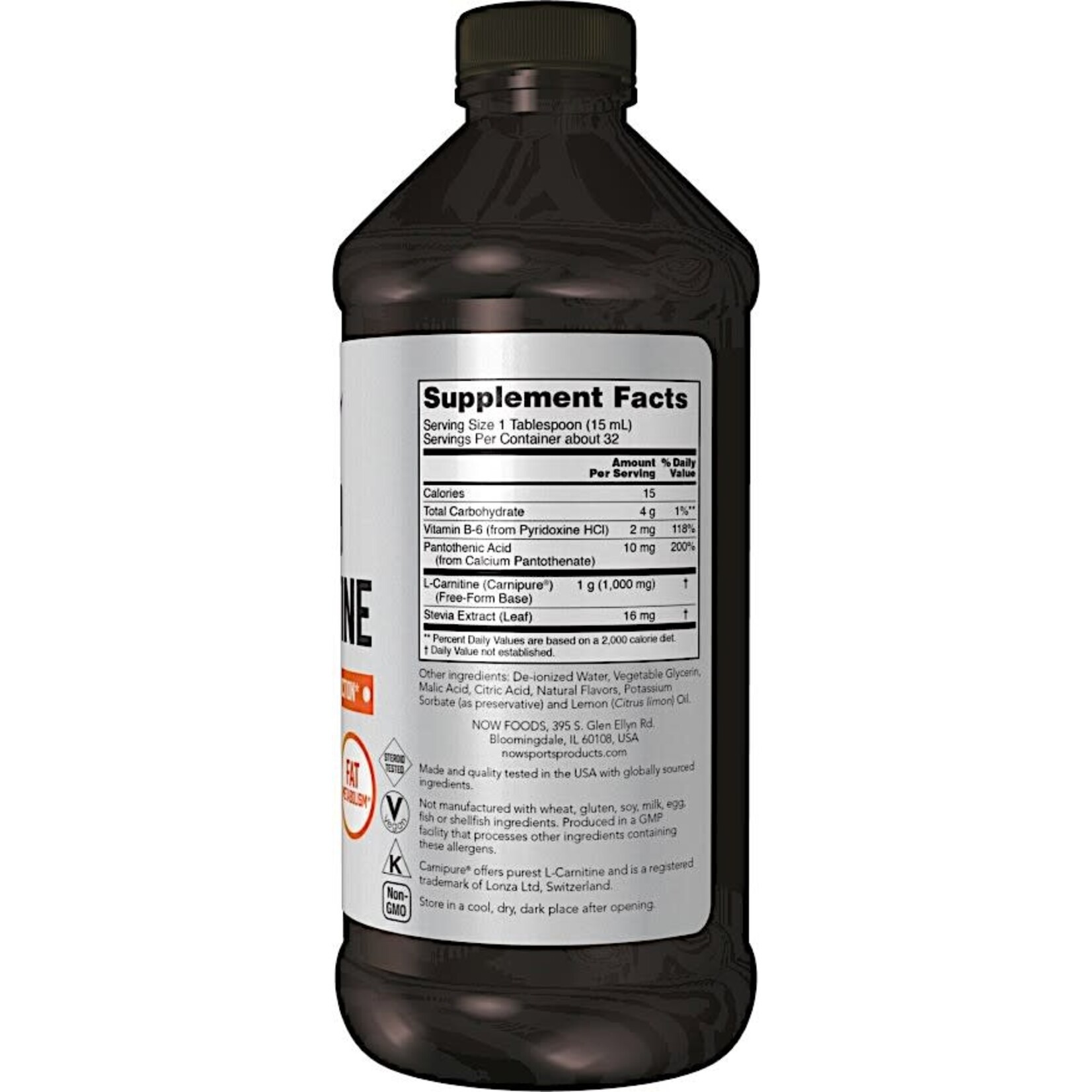 NOW Liquid L-Carnitine 1000 mg 16 fl oz NOW