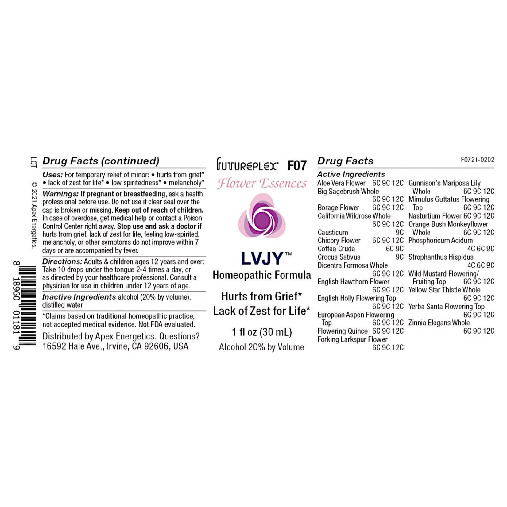 Apex Energetics LVJY F07 1oz Futureplex