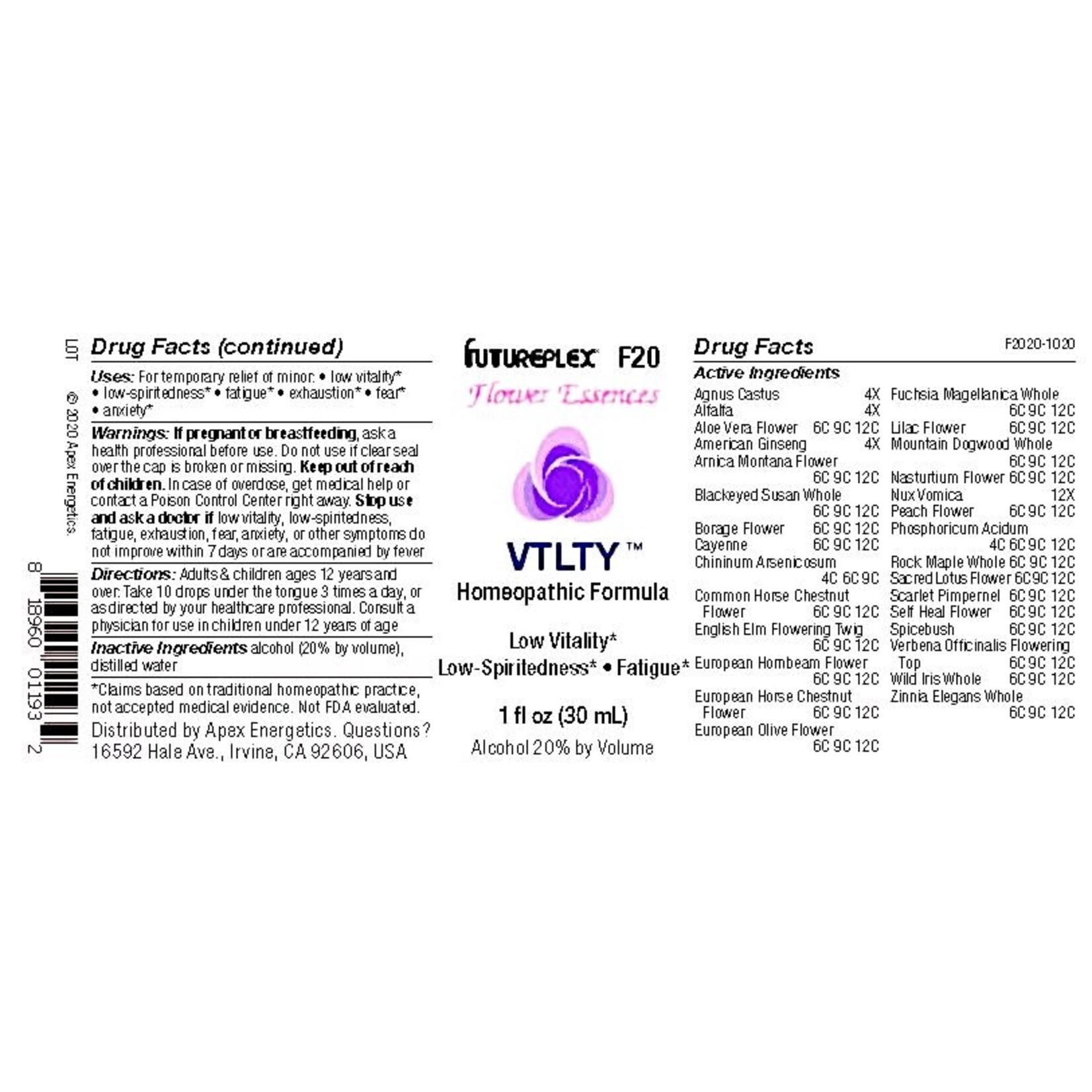 Apex Energetics VTLTY F20 1oz Futureplex