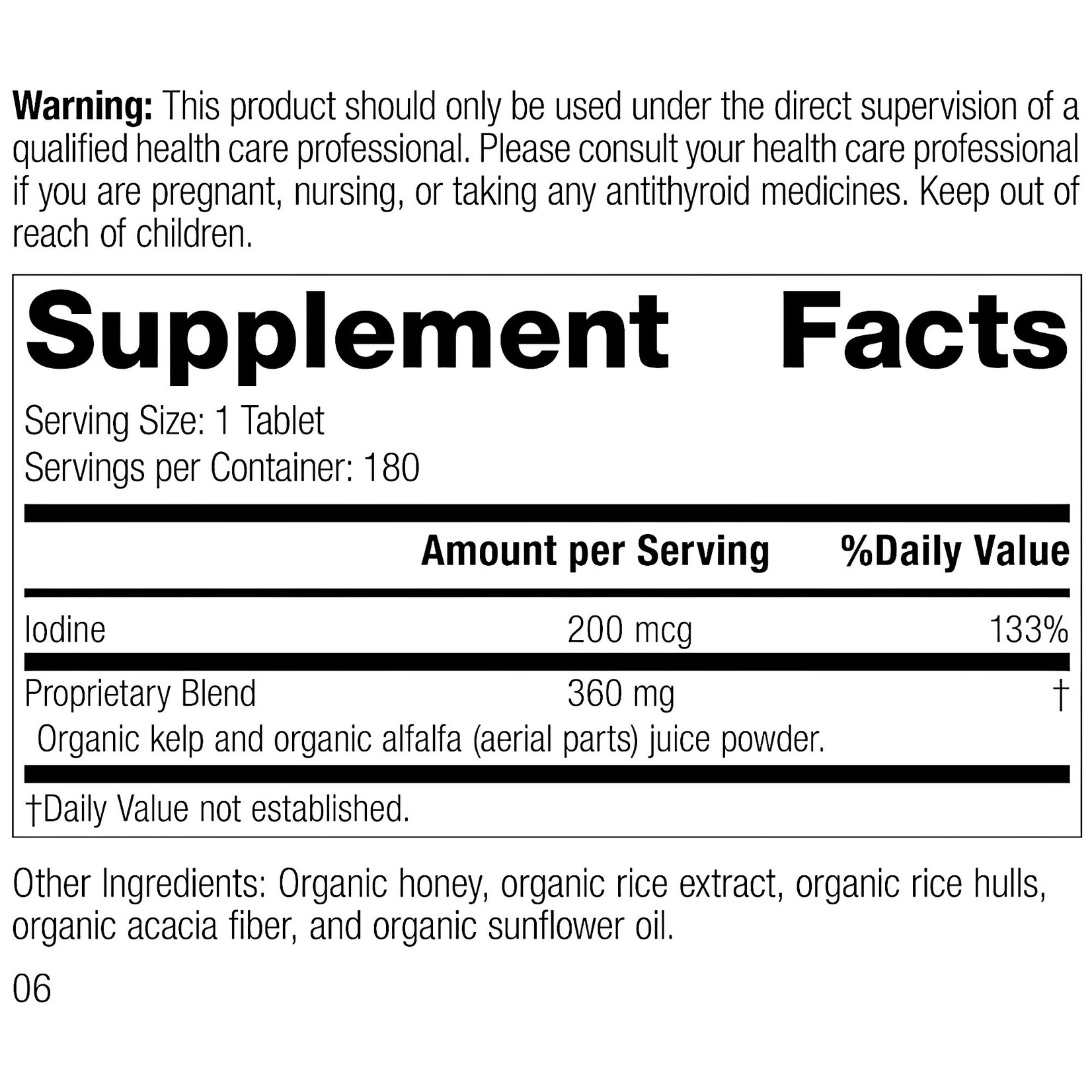 Standard Process Organically Bound Mineral 180c Standard Process