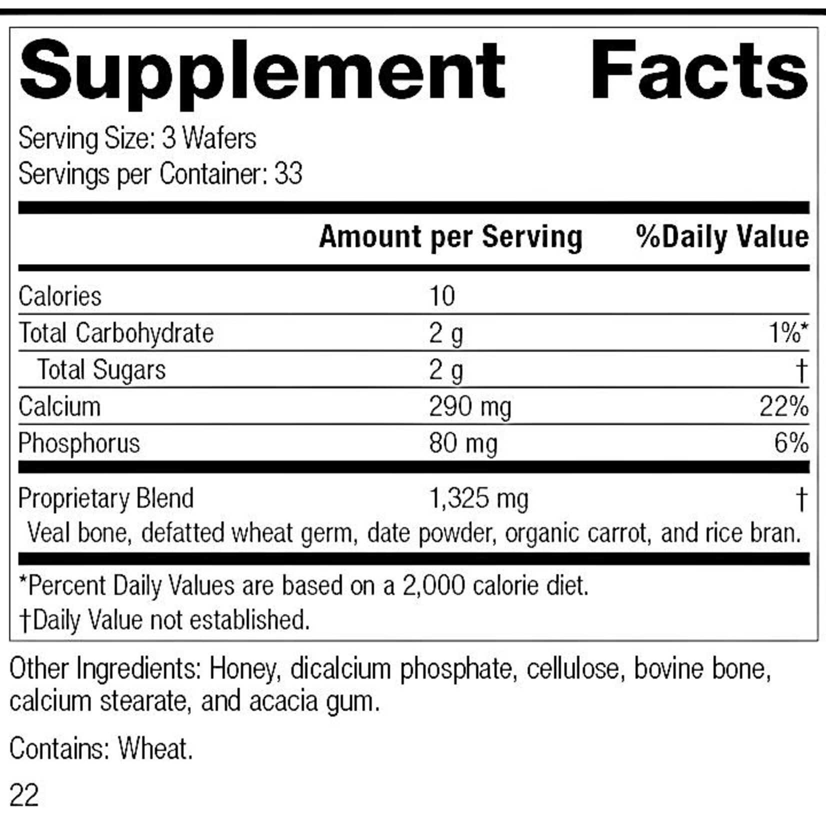 Calcifood 100 wafers Standard Process