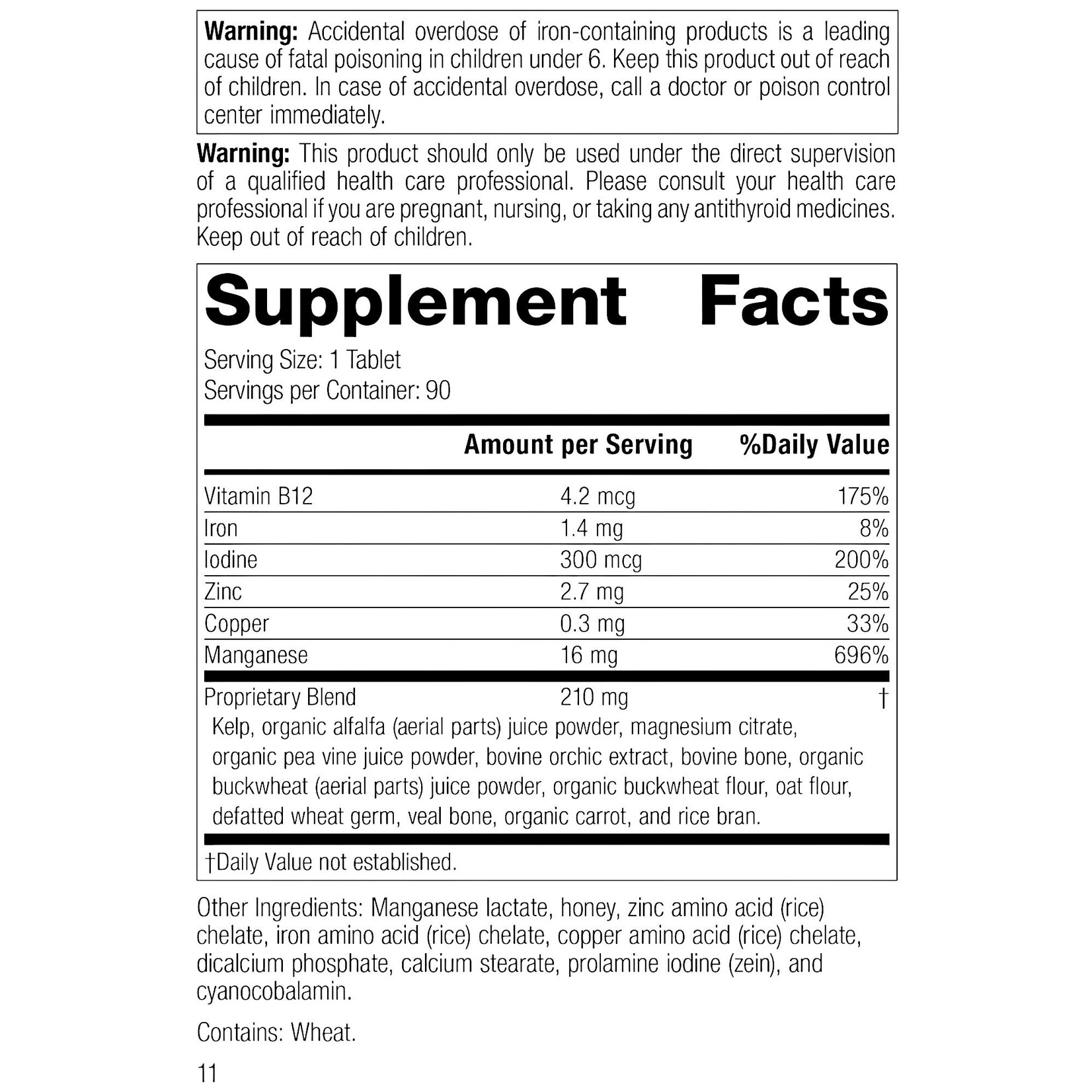 Trace Minerals-B12 90t Standard Process
