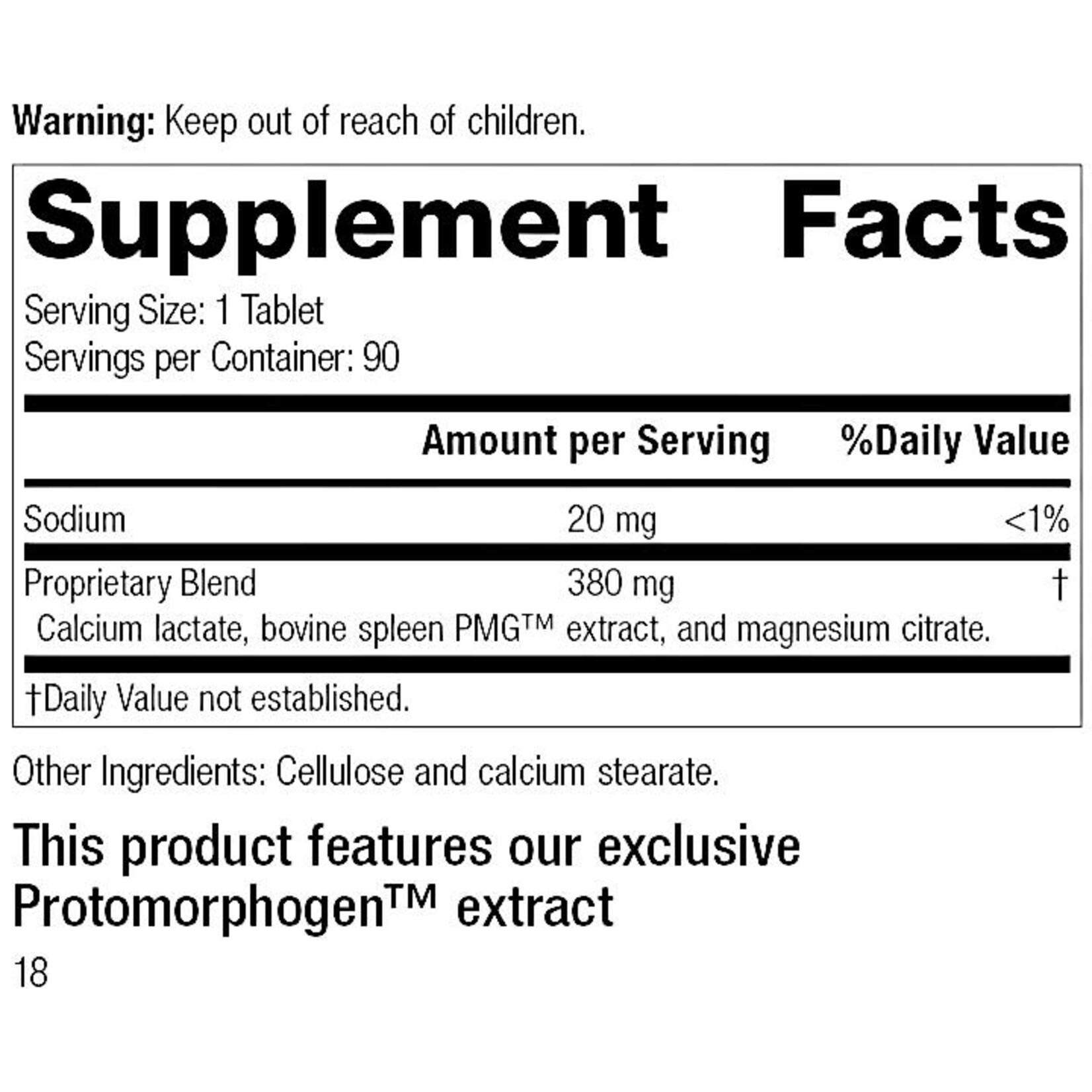 Spleen PMG 90t Standard Process