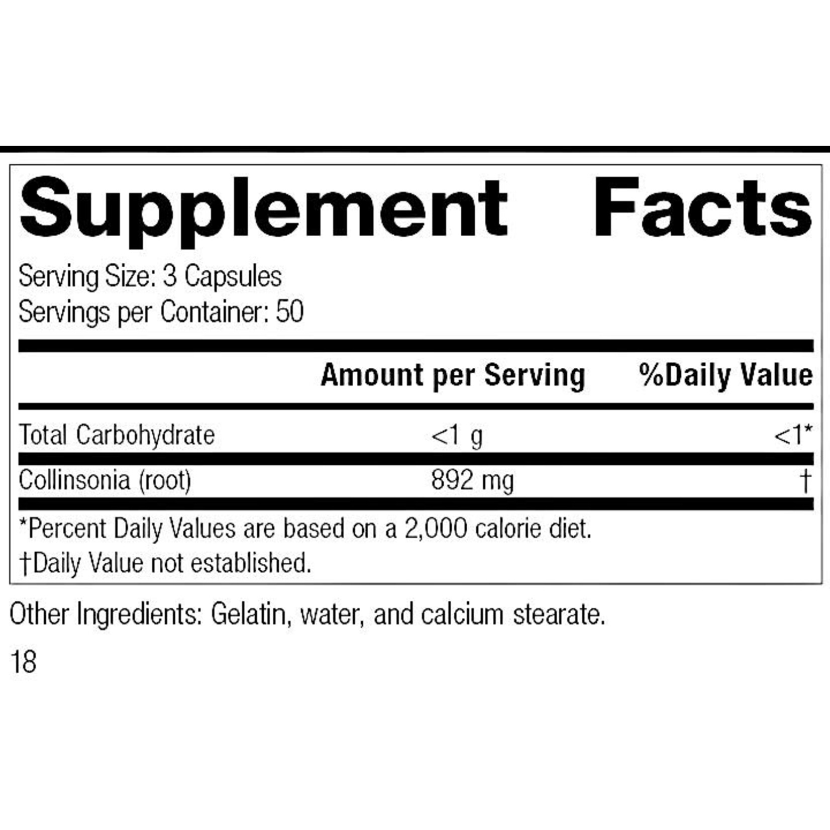 Collinsonia Root 150c Standard Process