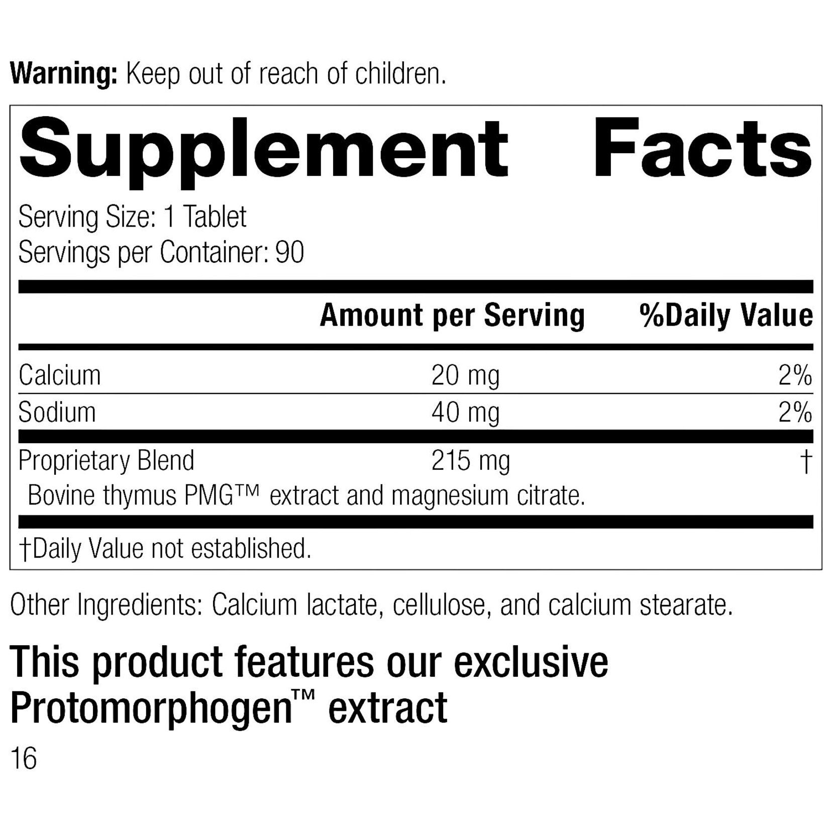 Thymus PMG 90t Standard Process