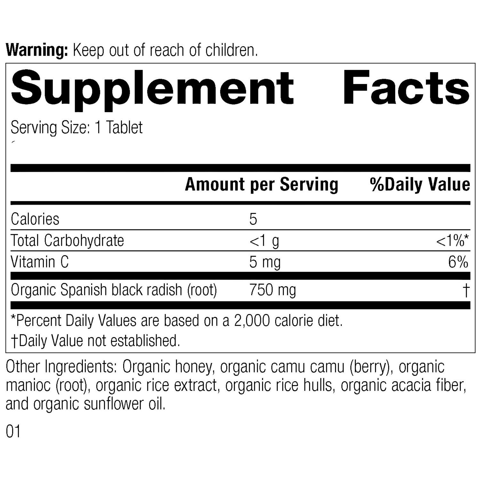 Spanish Black Radish 90t  Standard Process