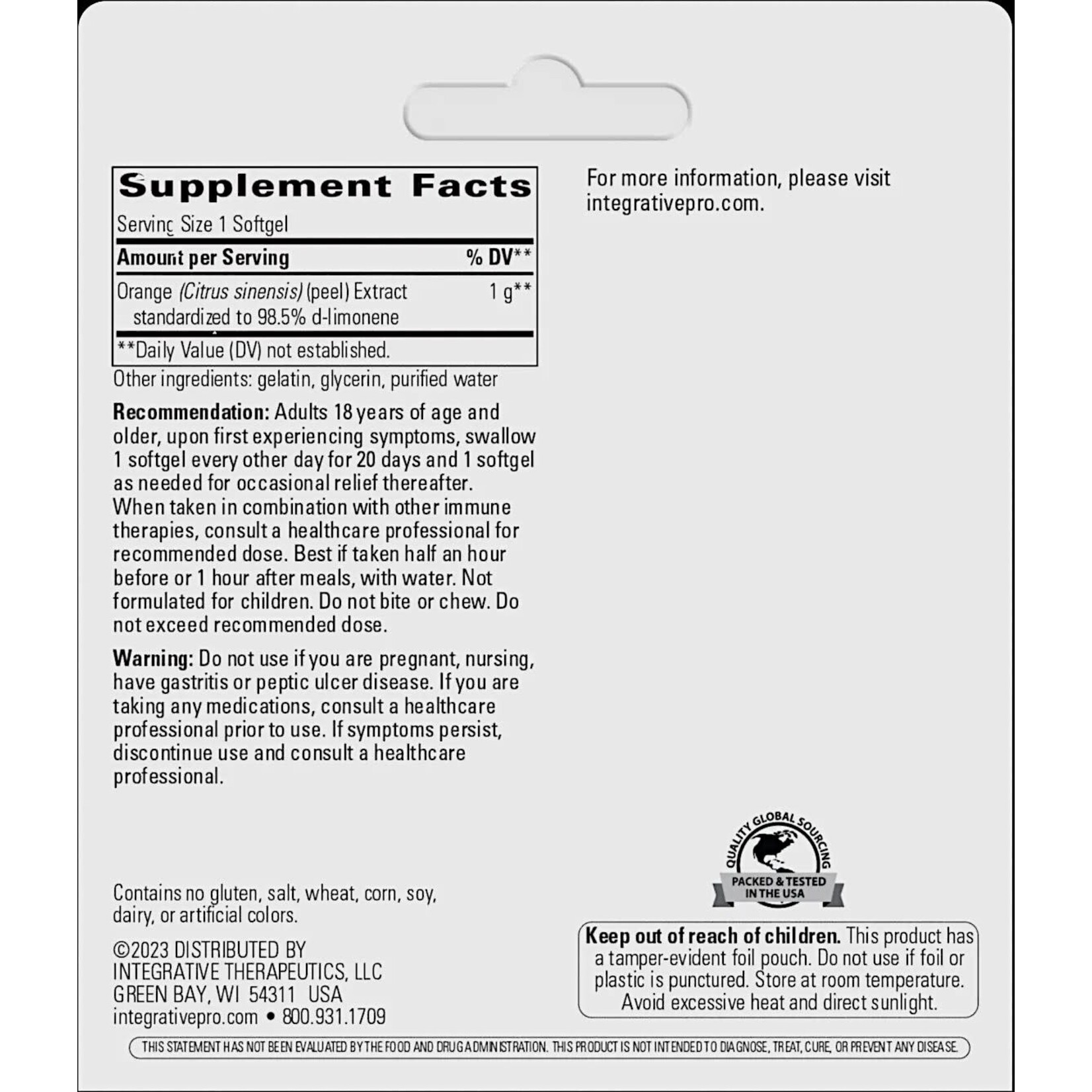 Integrative Therapeutics D-Limonene Integrative Therapeutics