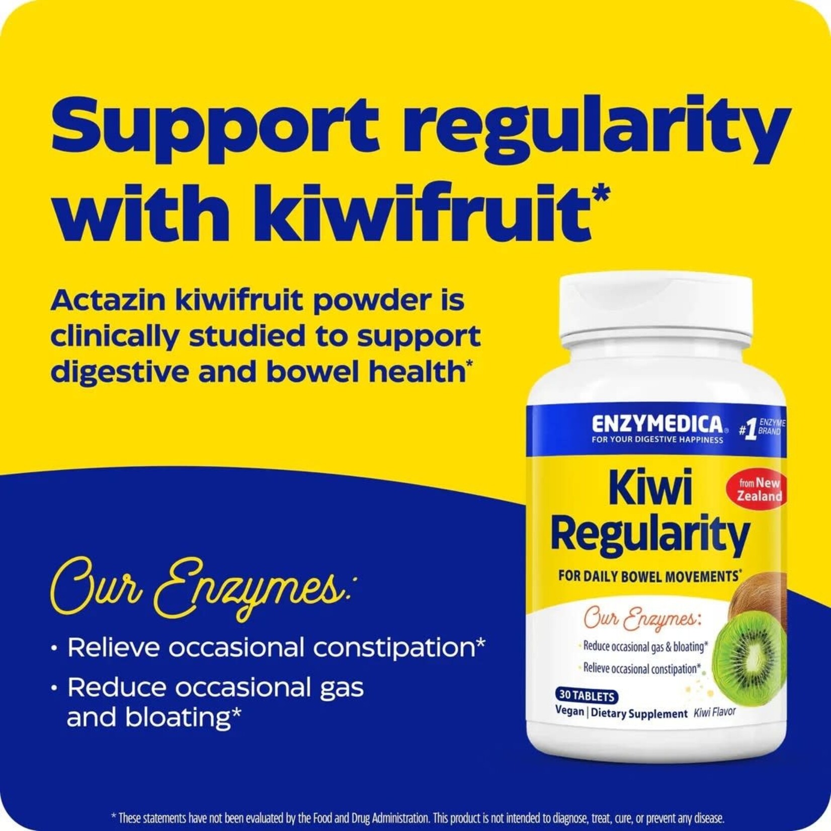 Enzymedica Kiwi Regularity Chewables 30c Enzymedica