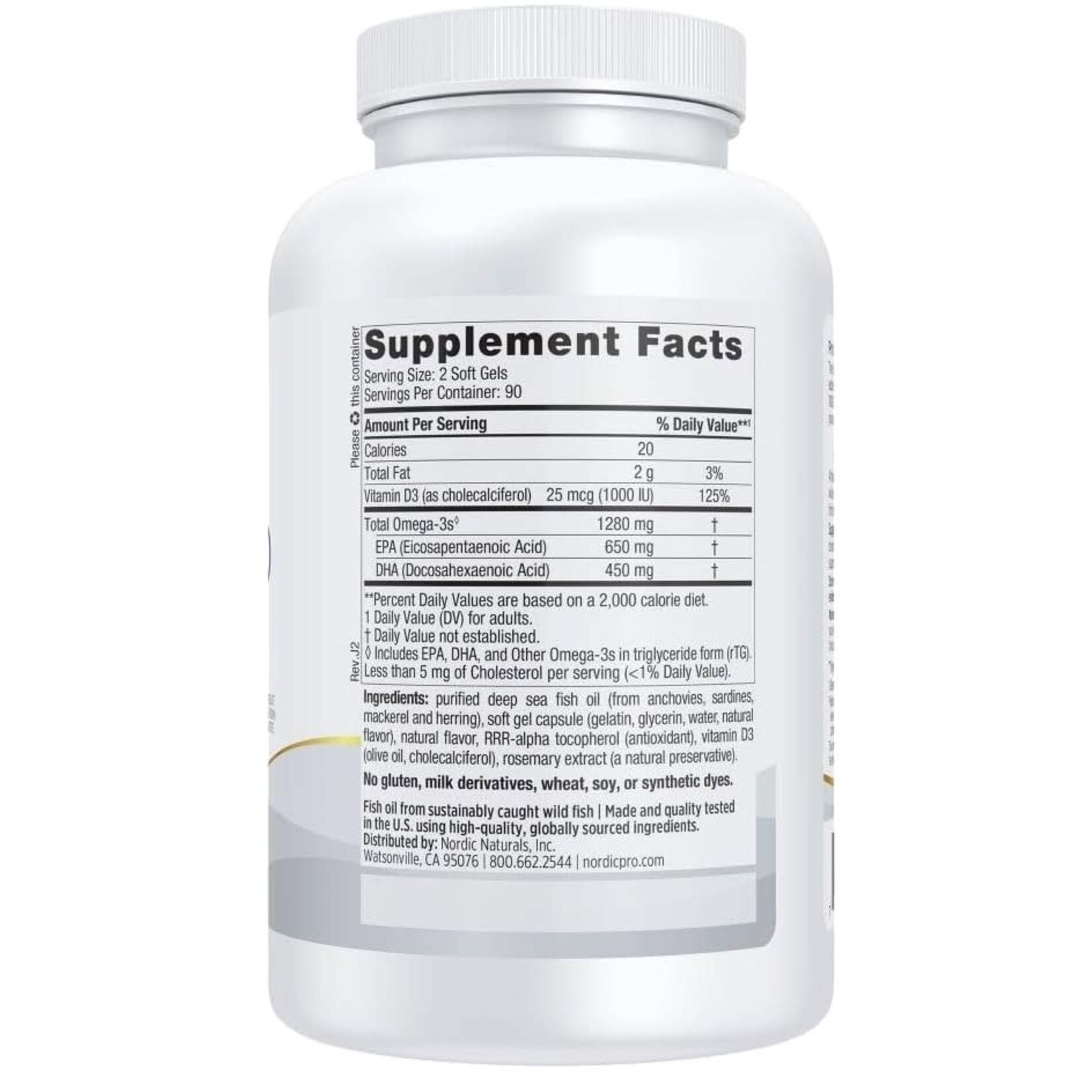 Nordic Naturals Pro Omega-D  650 EPA/450 DHA/1000 D3 180 sg Nordic Naturals