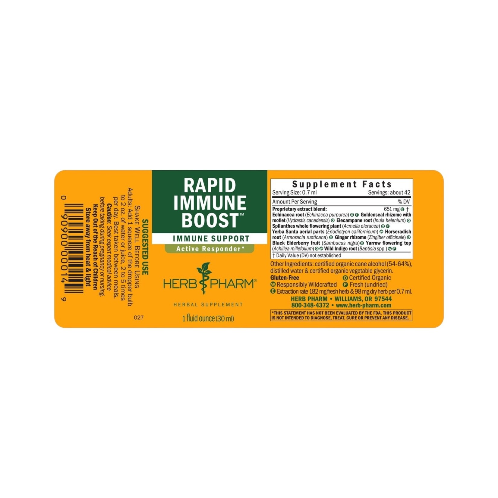 Herb Pharm Rapid Immune Boost 1oz Herb Pharm