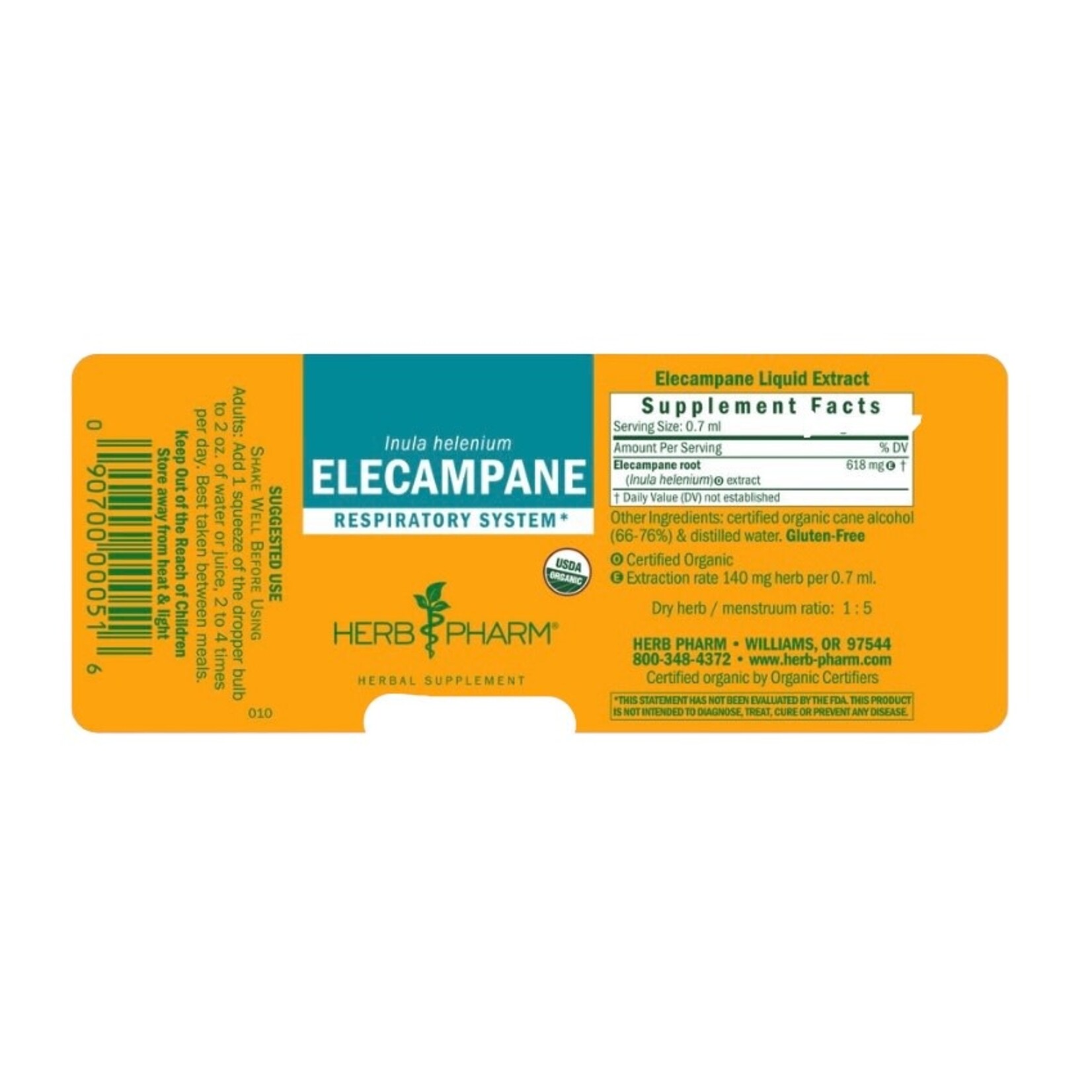 Herb Pharm Elecampane 4oz Herb Pharm