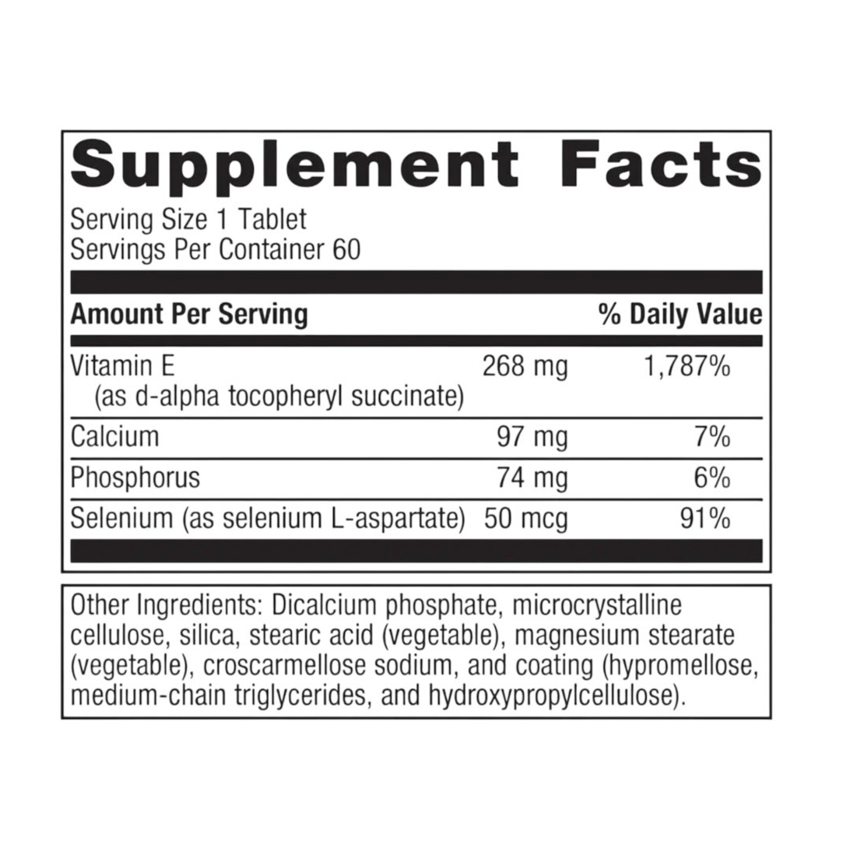 Metagenics Vitamin E + Selenium (formerly E-400 Selenium) 60c Metagenics