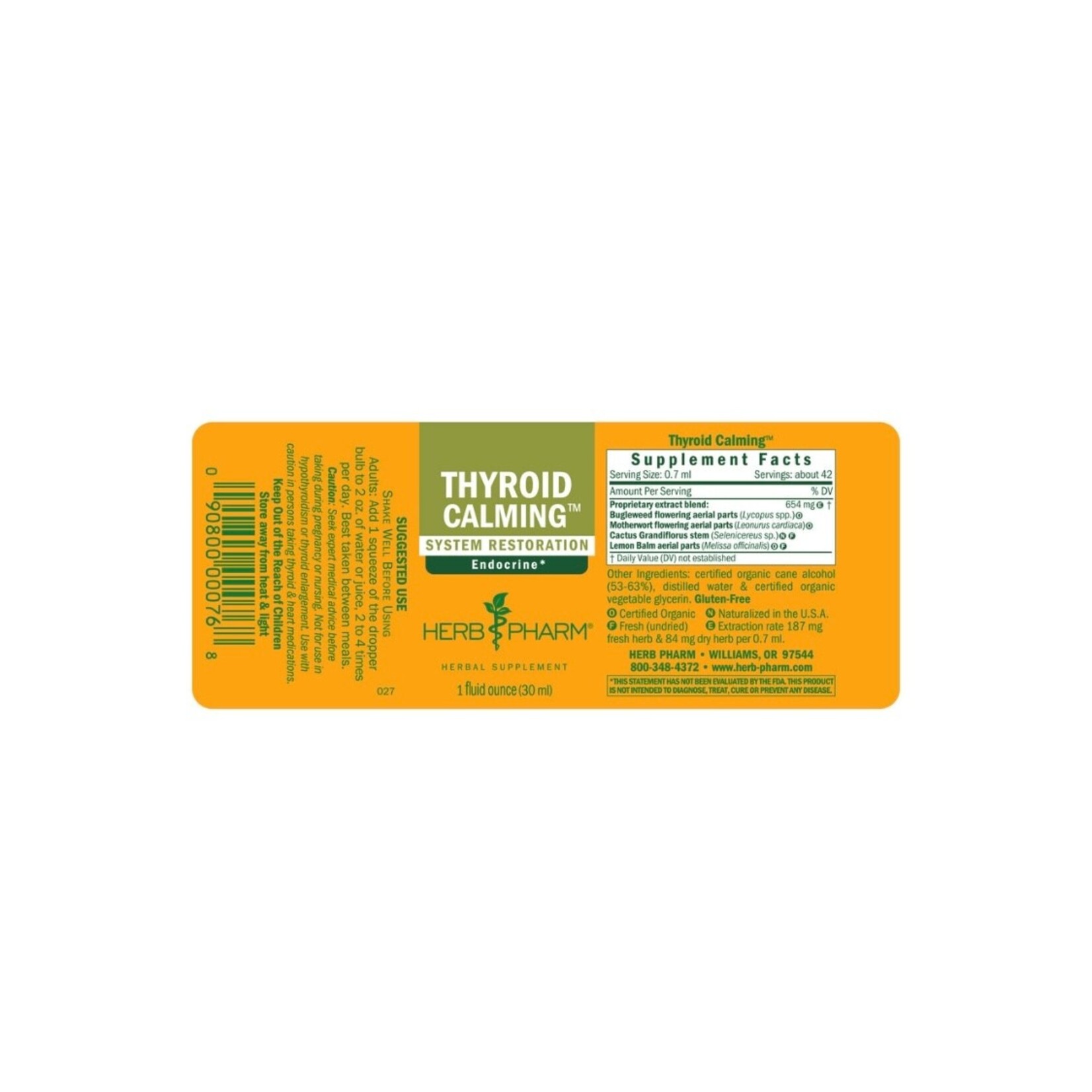 Herb Pharm Thyroid Calming Compound 1 fl oz Herb Pharm
