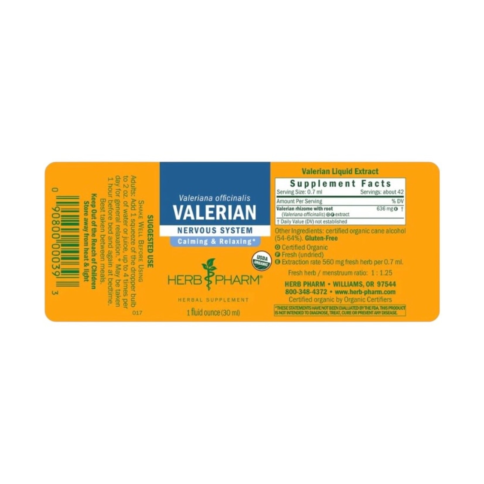 Herb Pharm Valerian 1 oz Herb Pharm