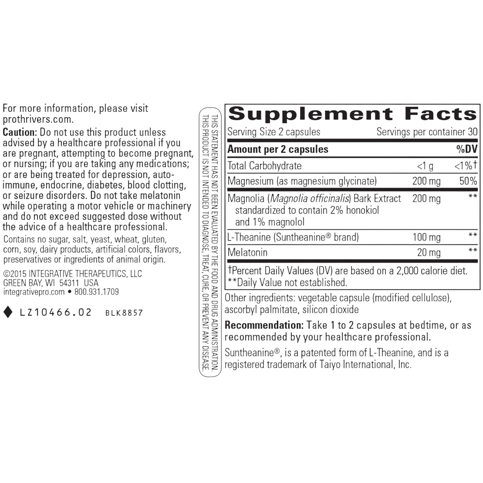Integrative Therapeutics ProThrivers Wellness Sleep 60c Integrative Therapeutics