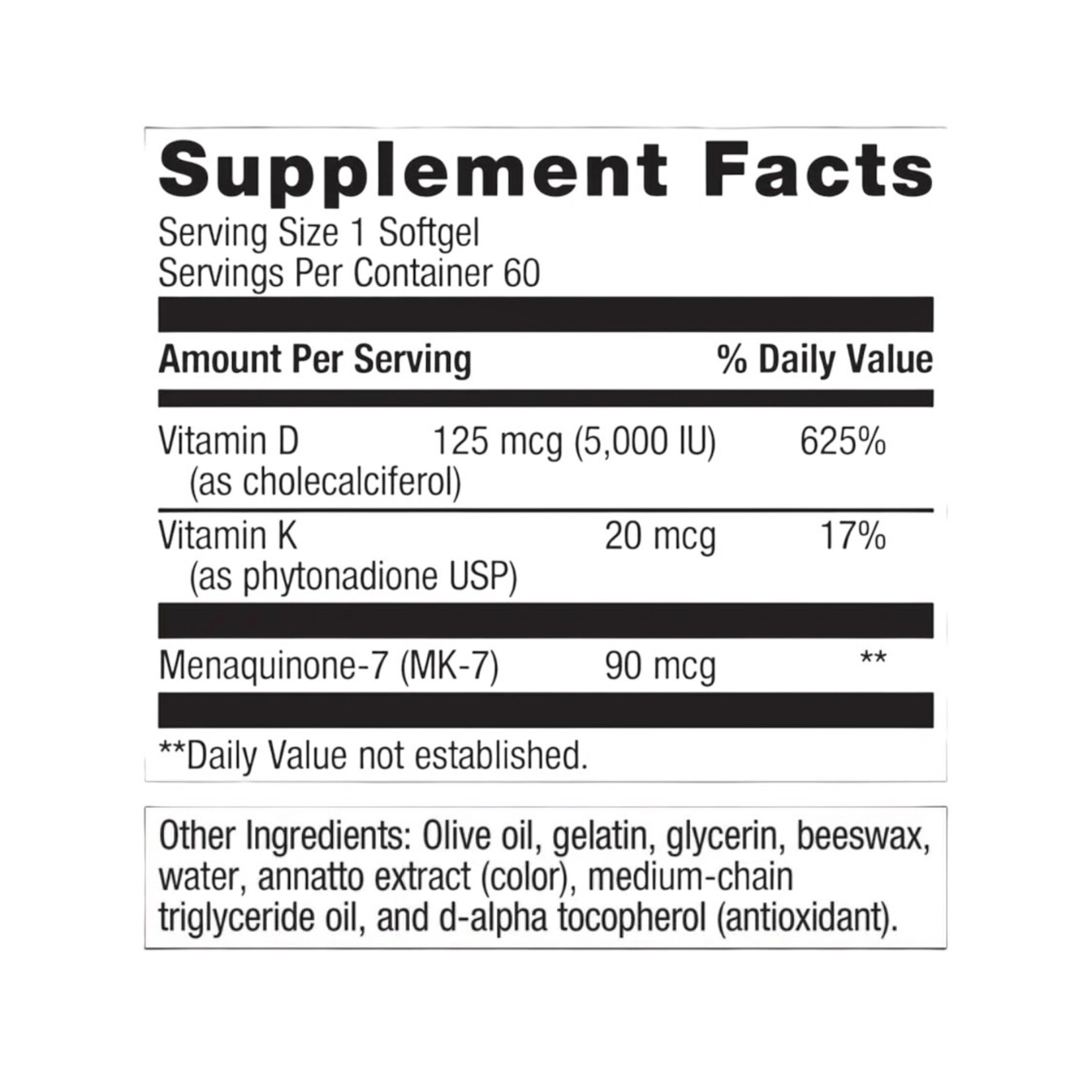 Metagenics D3 5000+K 60sg Metagenics