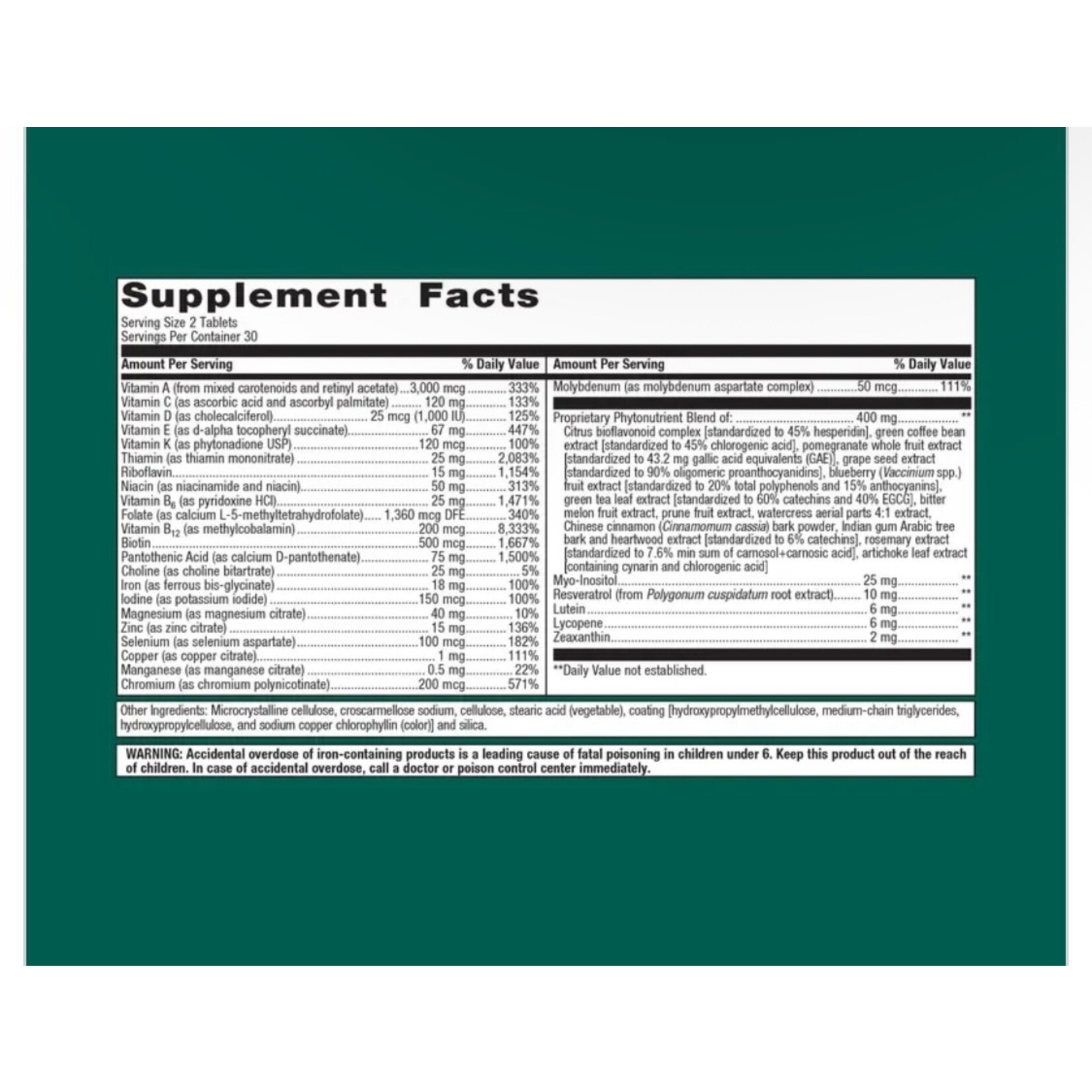 Metagenics Phytomulti with Iron 60t Metagenics