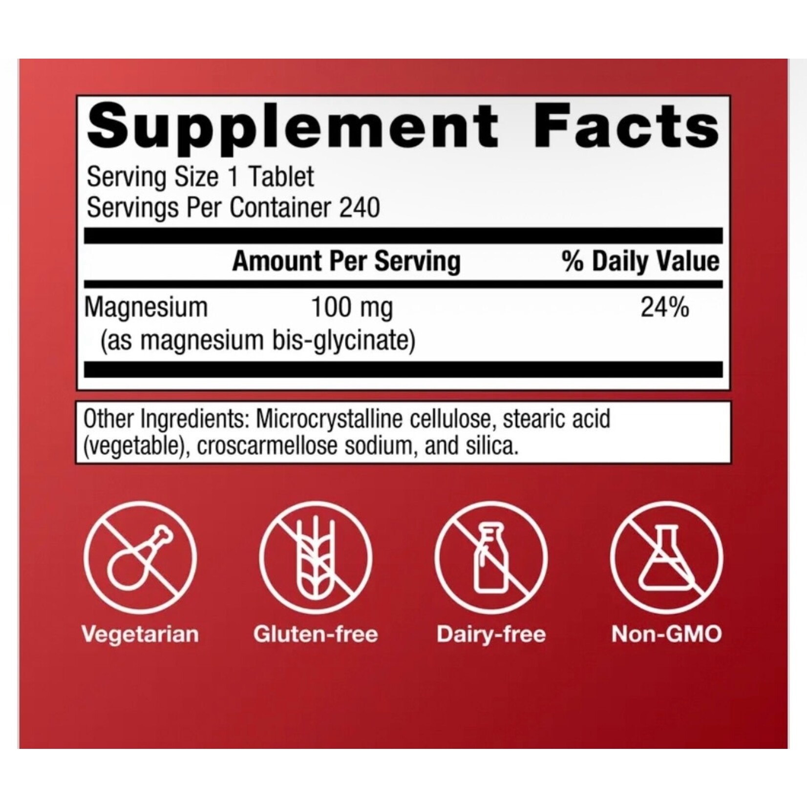 Metagenics Magnesium Glycinate 100mg 240t Metagenics