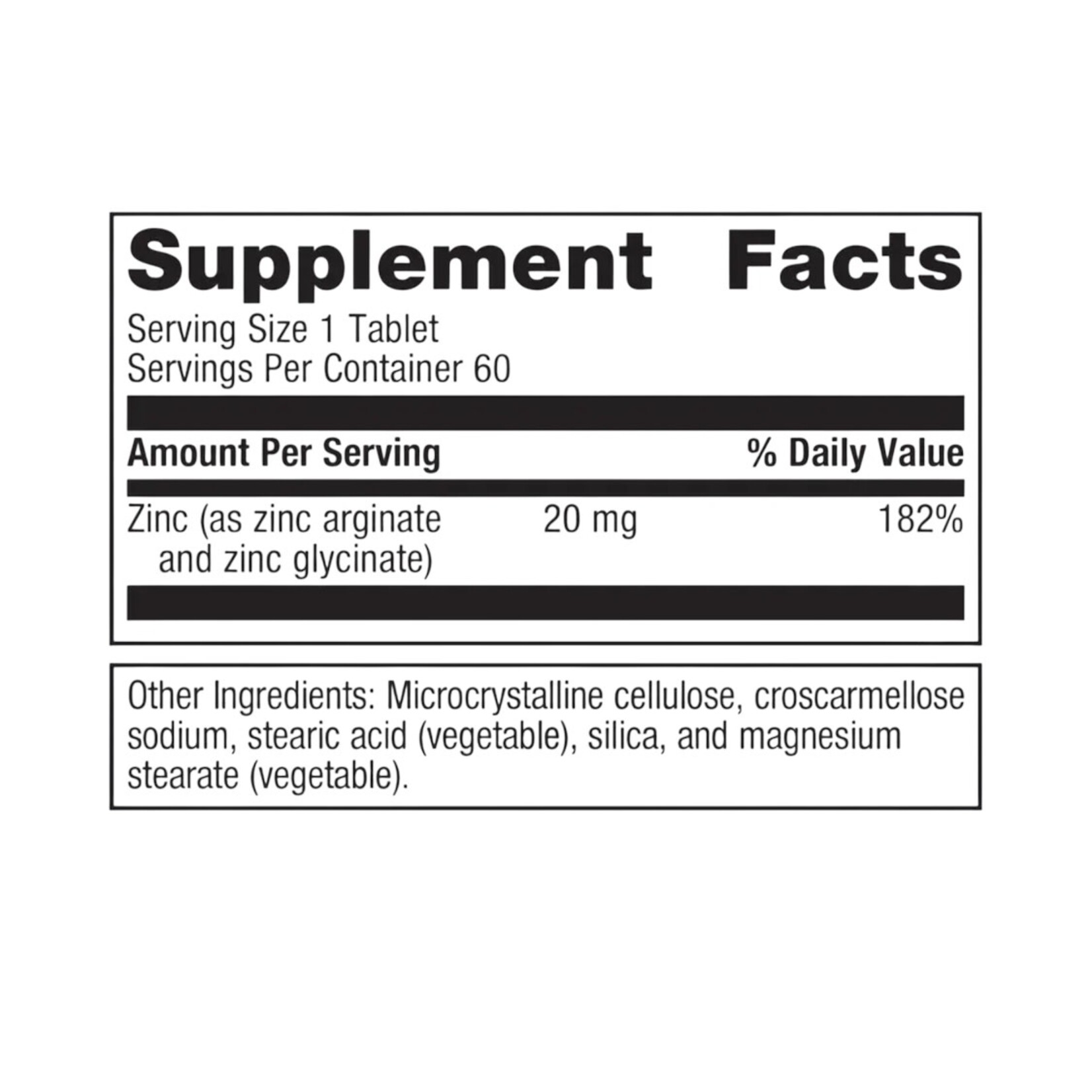 Metagenics Zinc AG 20mg 60t Metagenics