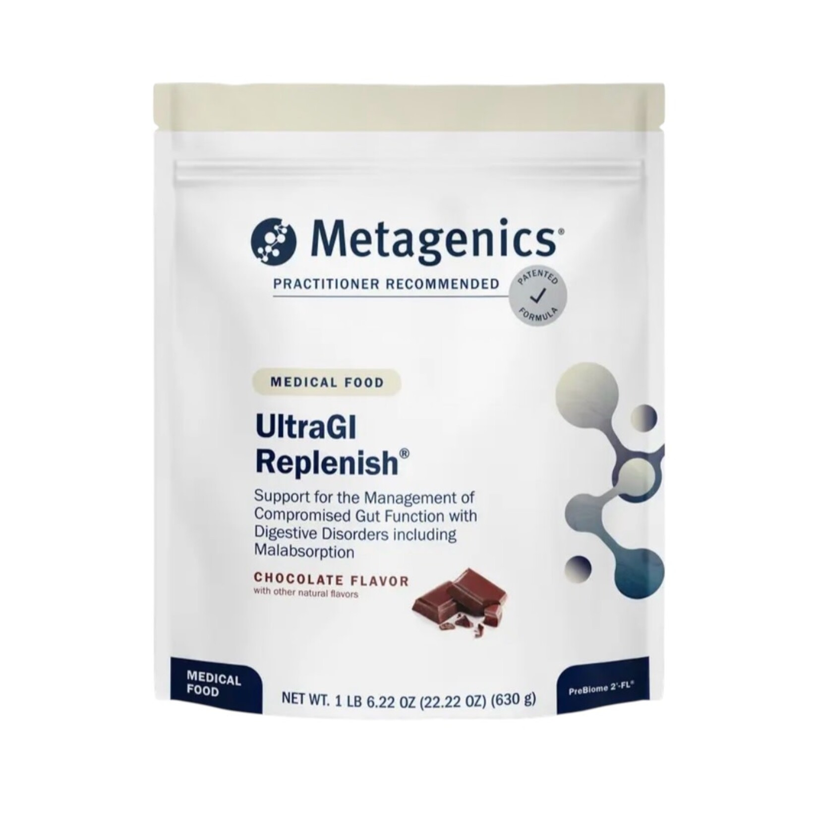 Metagenics UltraGI Replenish Chocolate 630g 14srv Metagenics