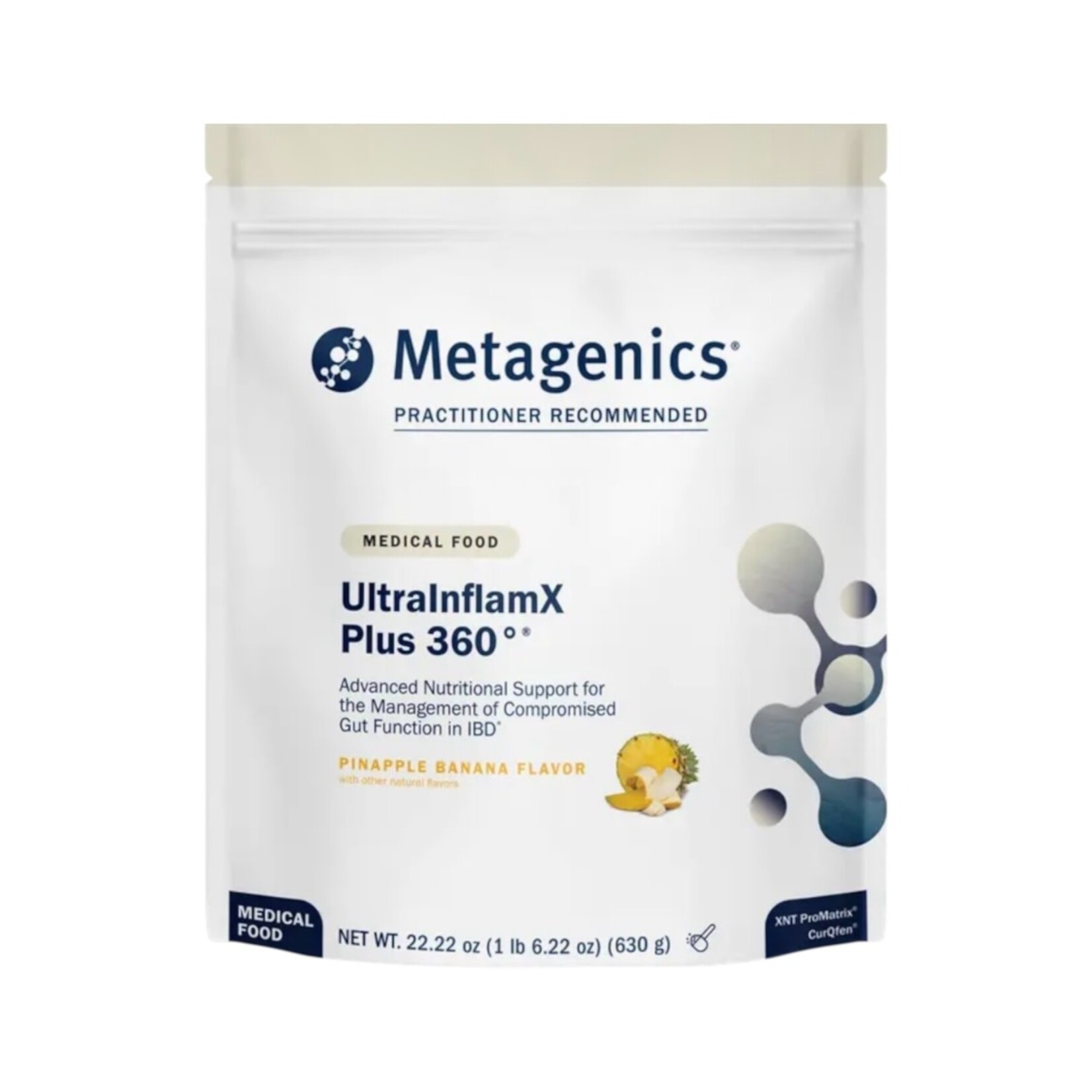 Metagenics UltraInflamX Plus 360 Pineapple Banana 602g Metagenics