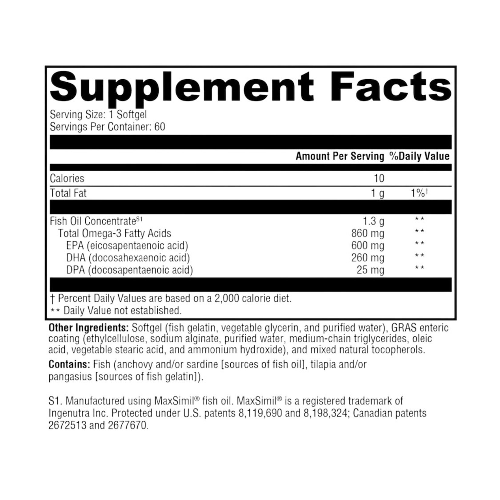 Xymogen Omega MonoPure 1300EC 60c Xymogen***