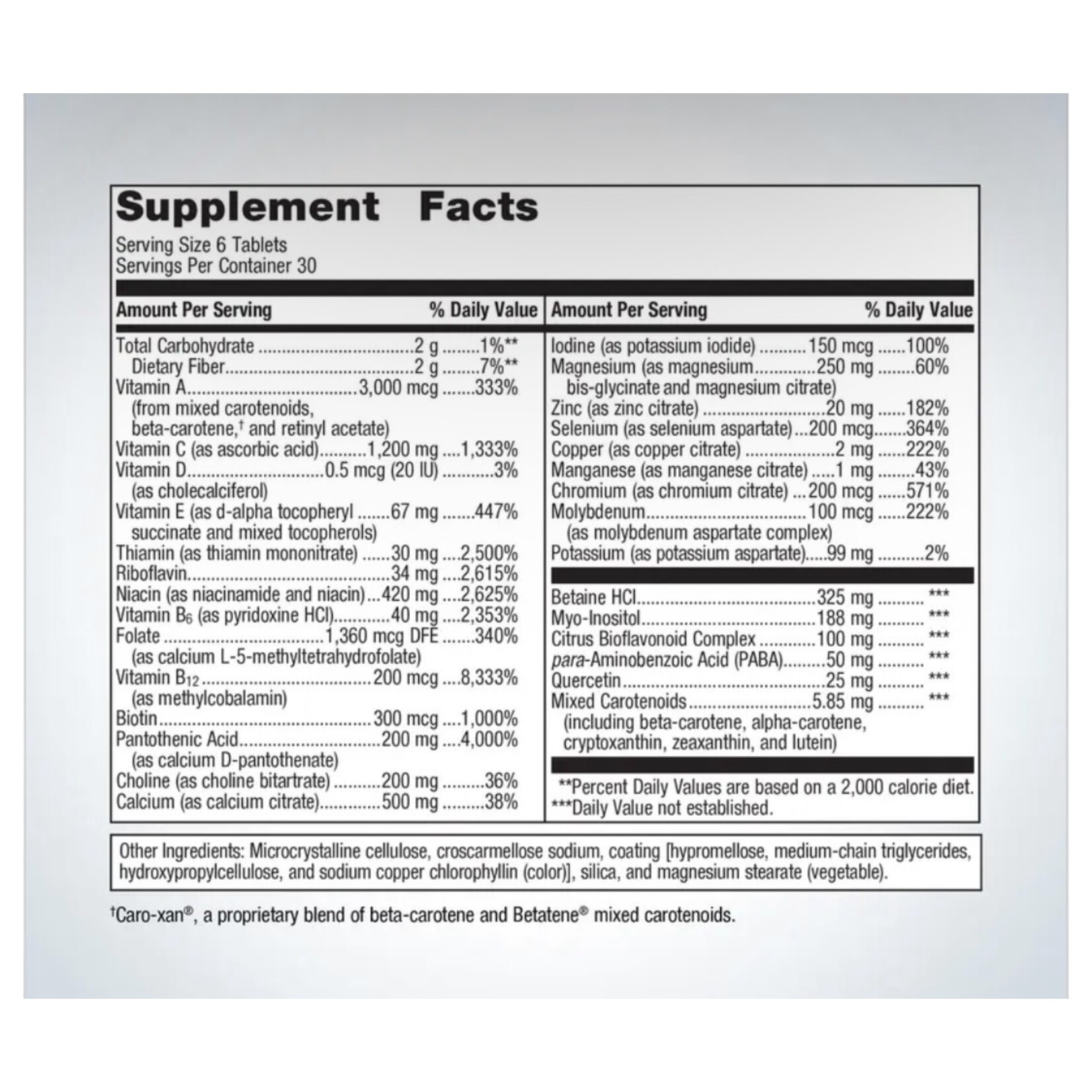 Metagenics Multigenics Multivitamin (*formerly Multigenics w/o Iron) 180c Metagenics