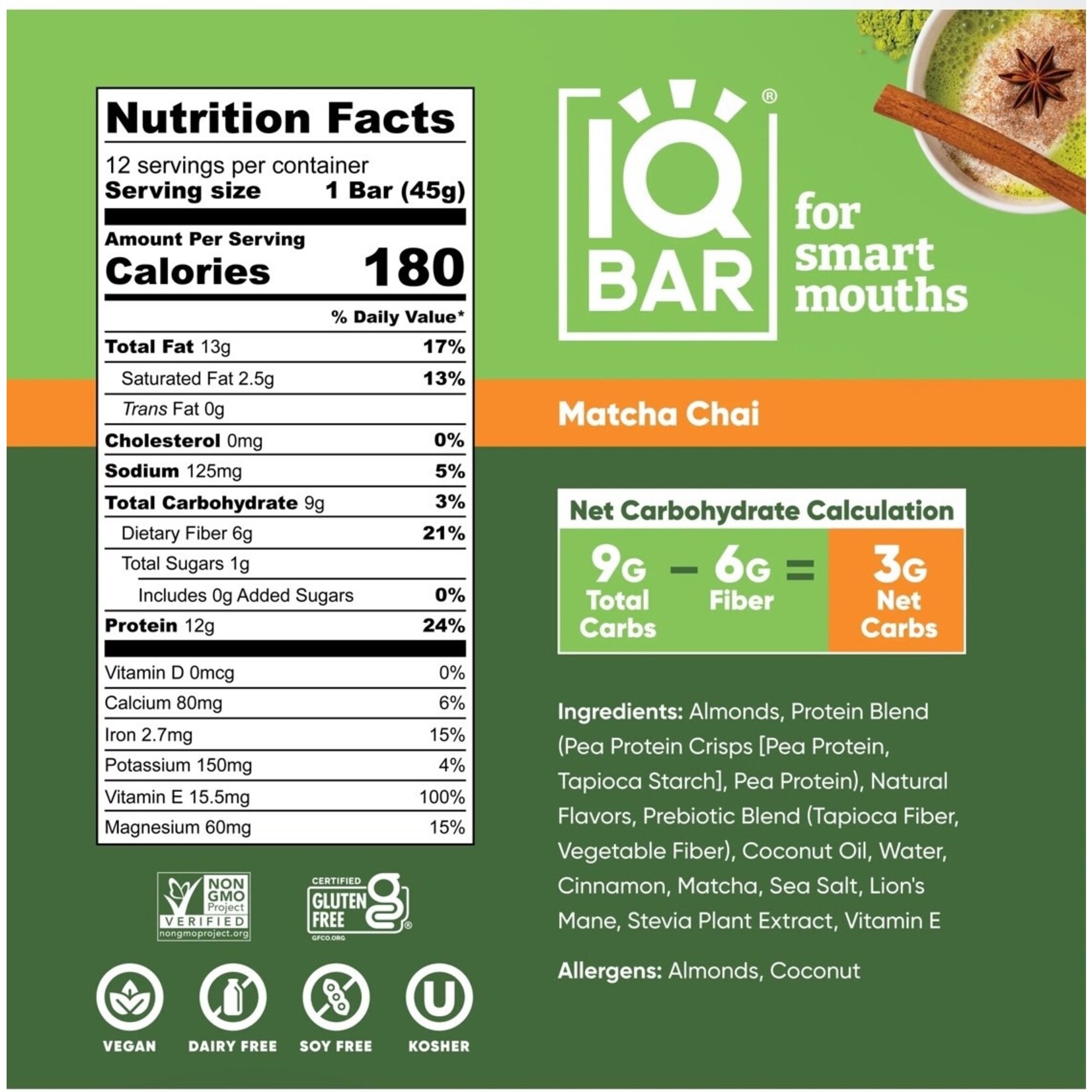IQ Bar Matcha Chai IQ Bar
