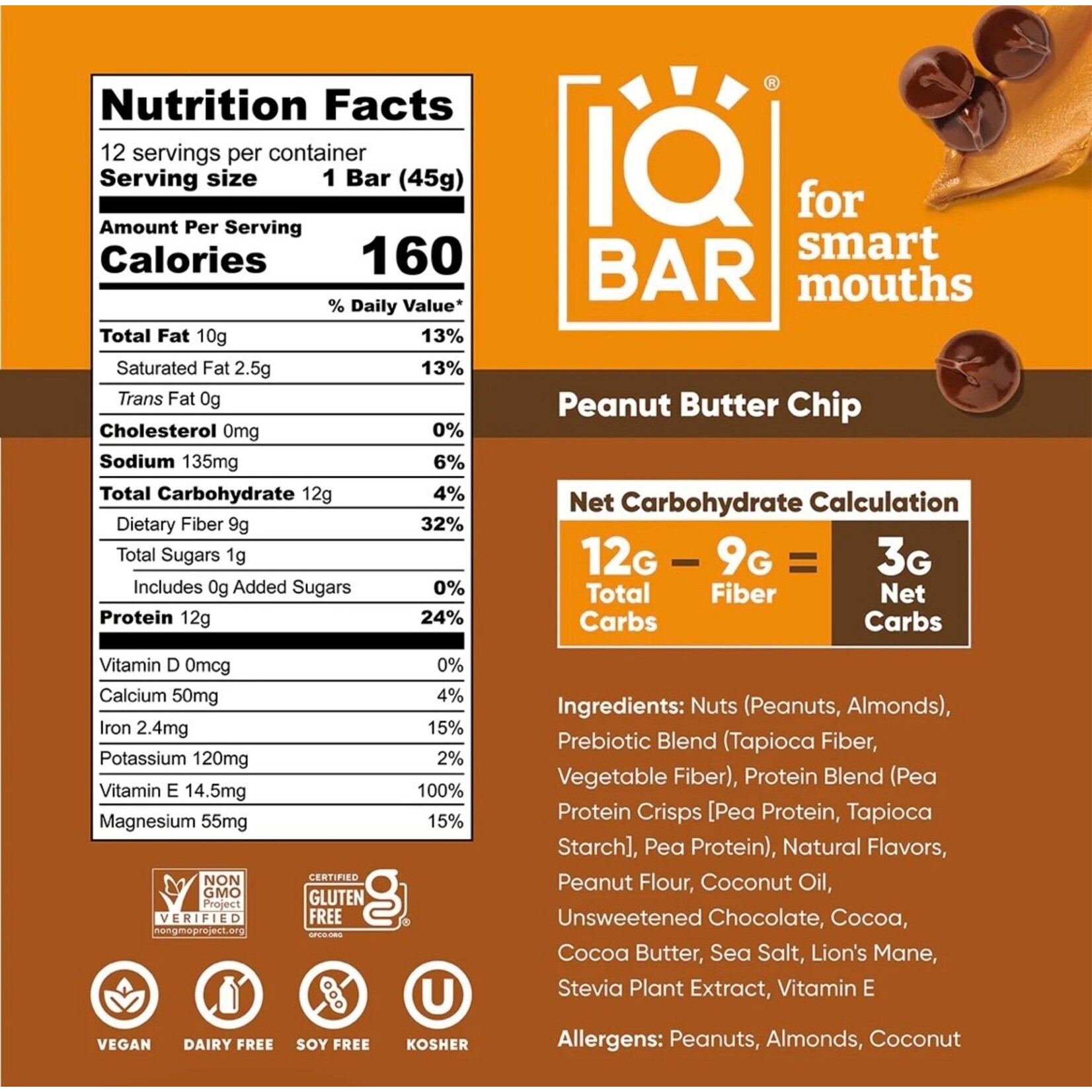 IQ Bar Peanut Butter Chip IQ Bar