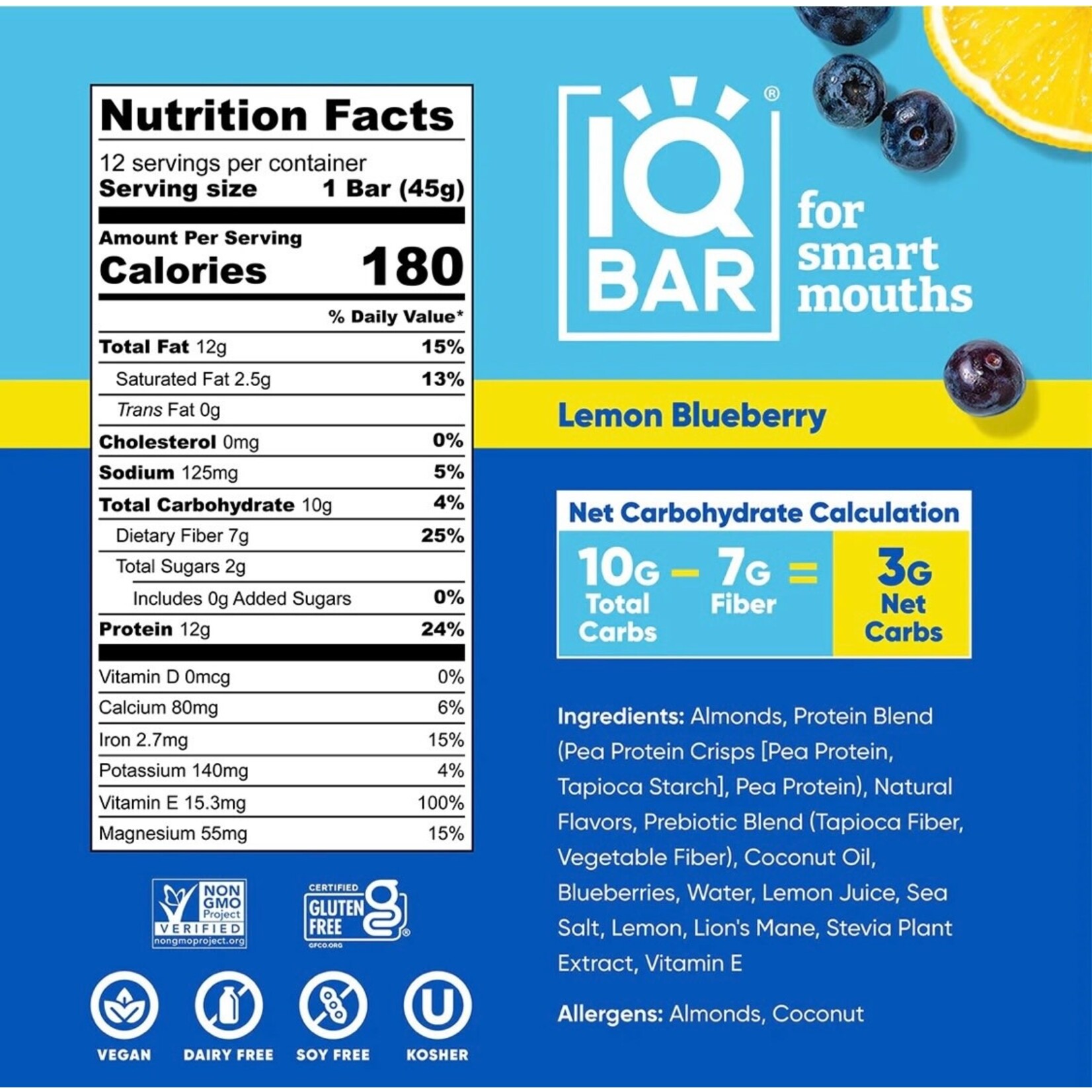 IQ Bar Lemon Blueberry IQ Bar