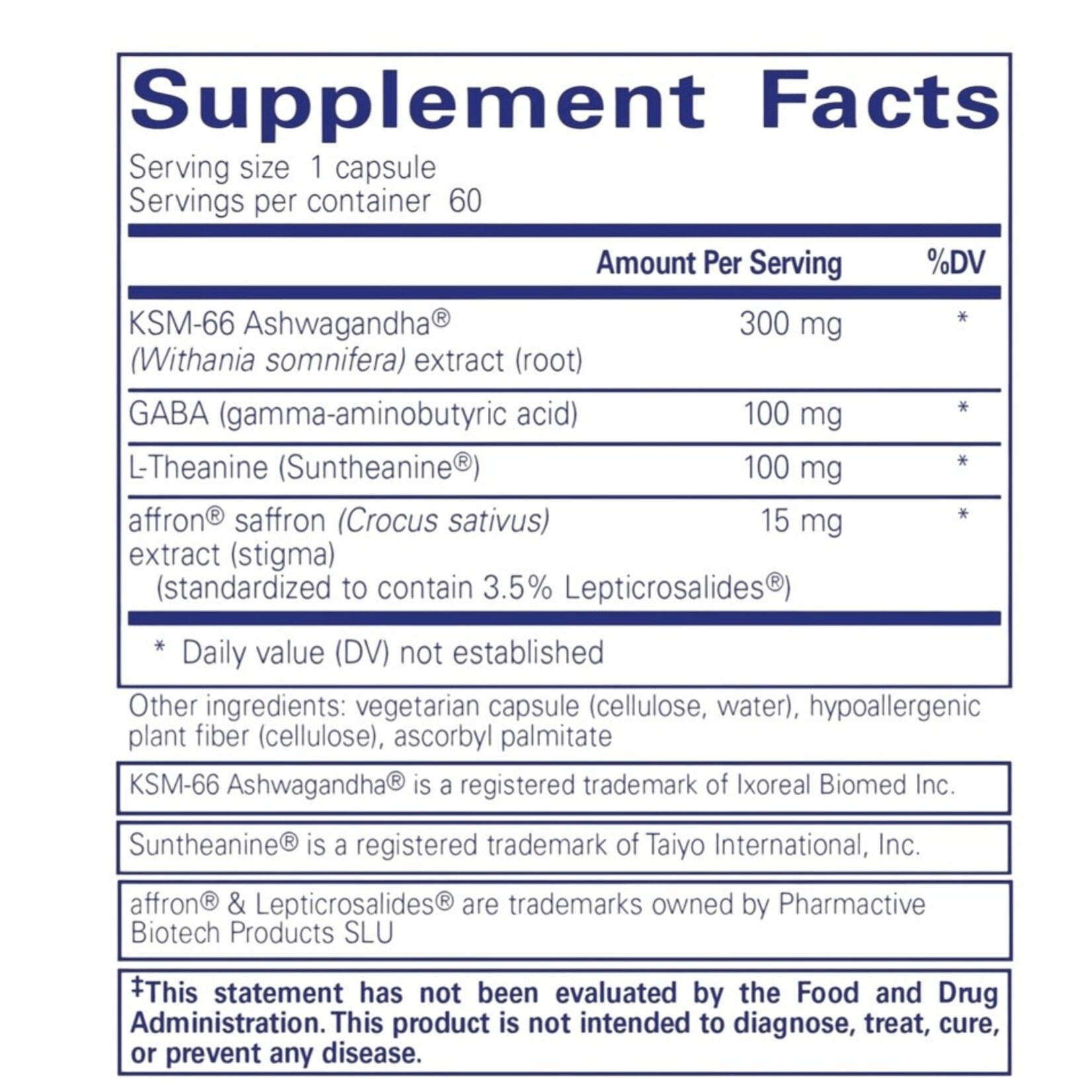 Pure Encapsulations Daily Calm 60c Pure