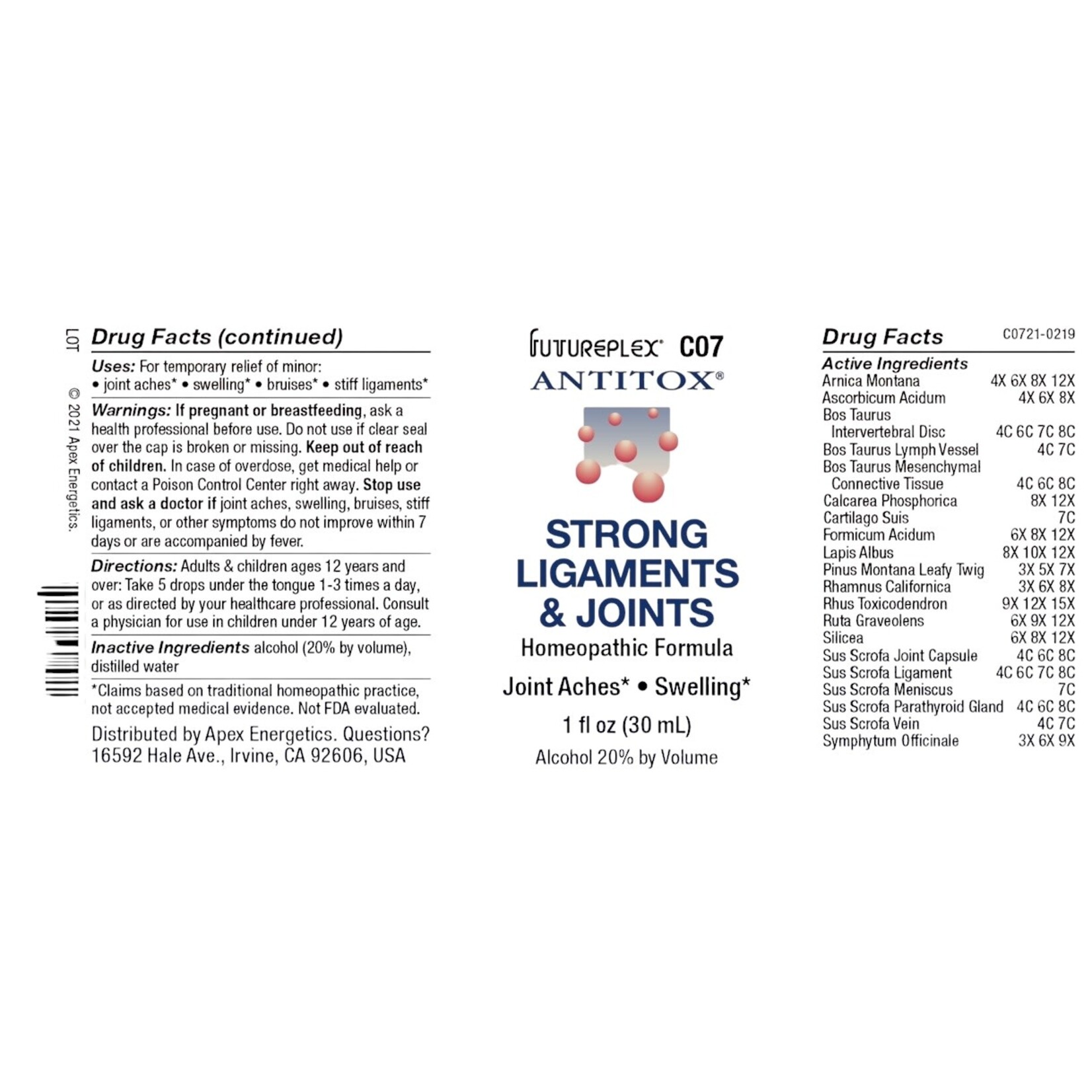 Apex Energetics Strong Ligaments & Joints C07 Apex Energetics ***