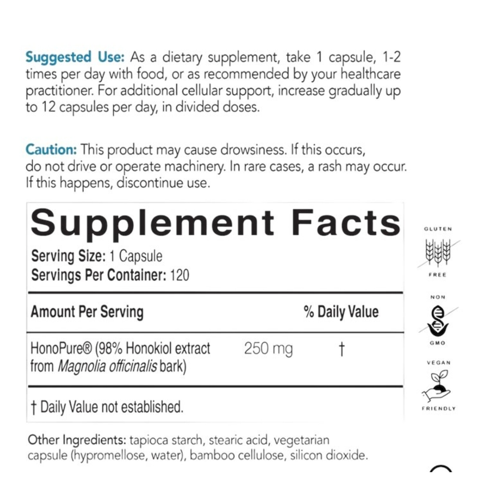EcoNugenics HonoPure (*formerly Pure Honokiol) 250mg 120c Econugenics