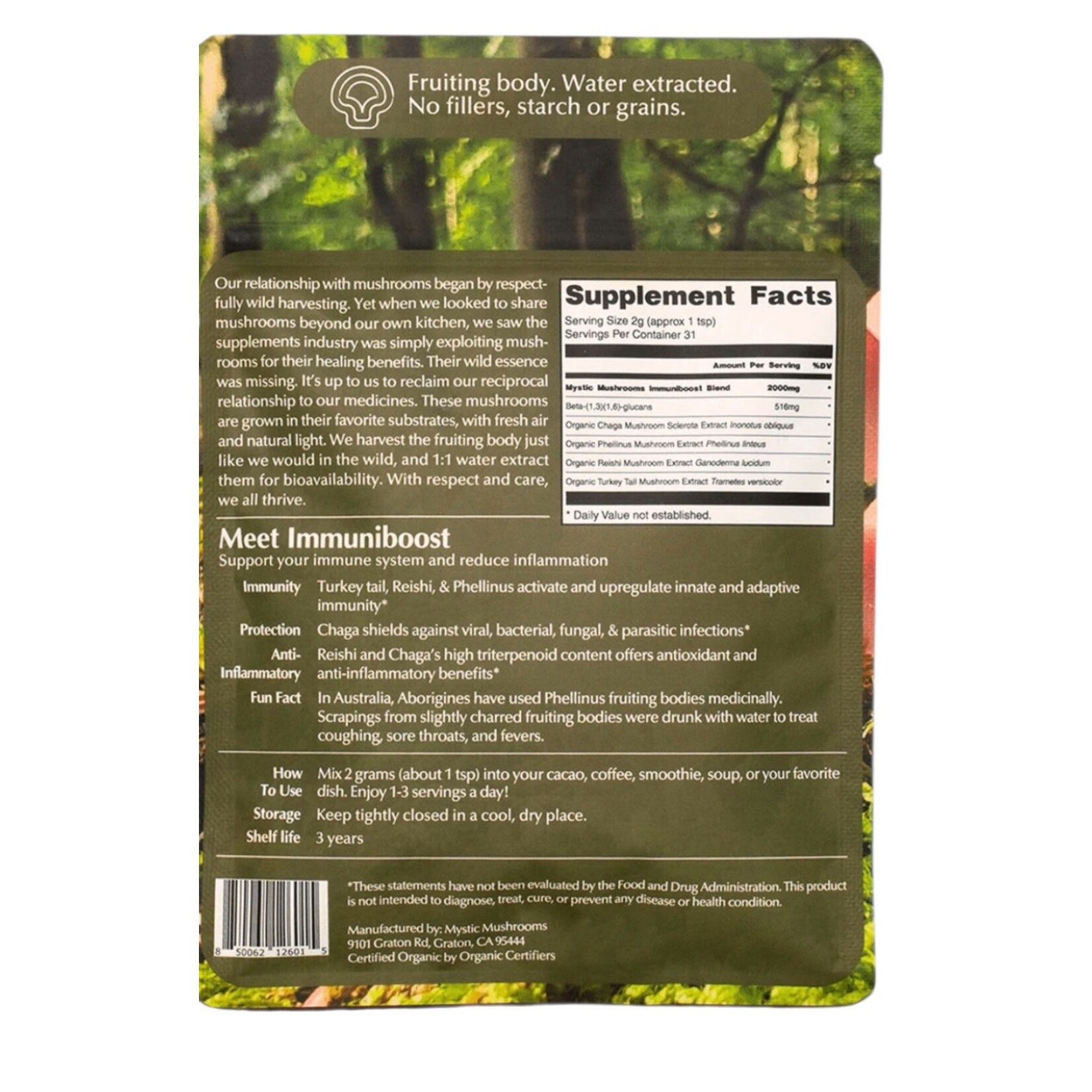 Ora Cacao Immuniboost - Chaga, Phellinus, Reishi & Turkey Tail