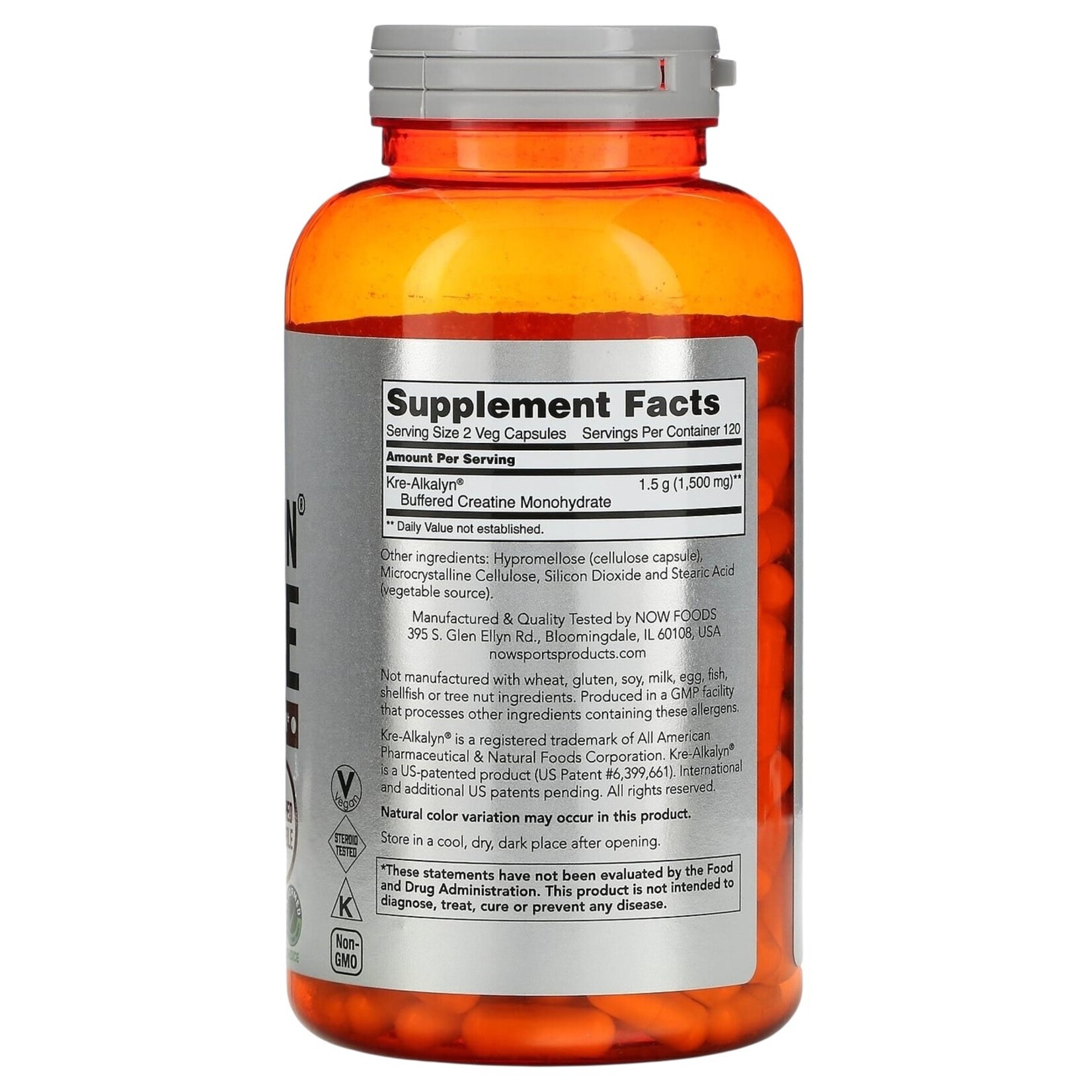 NOW Kre-Alkalyn Creatine 750mg 240c NOW