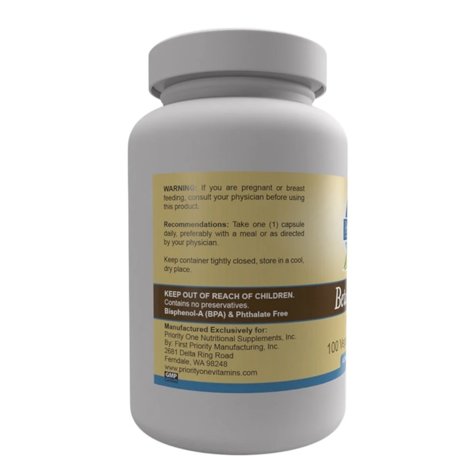 Priority One Beta Glucan 500mg 100c Priority One