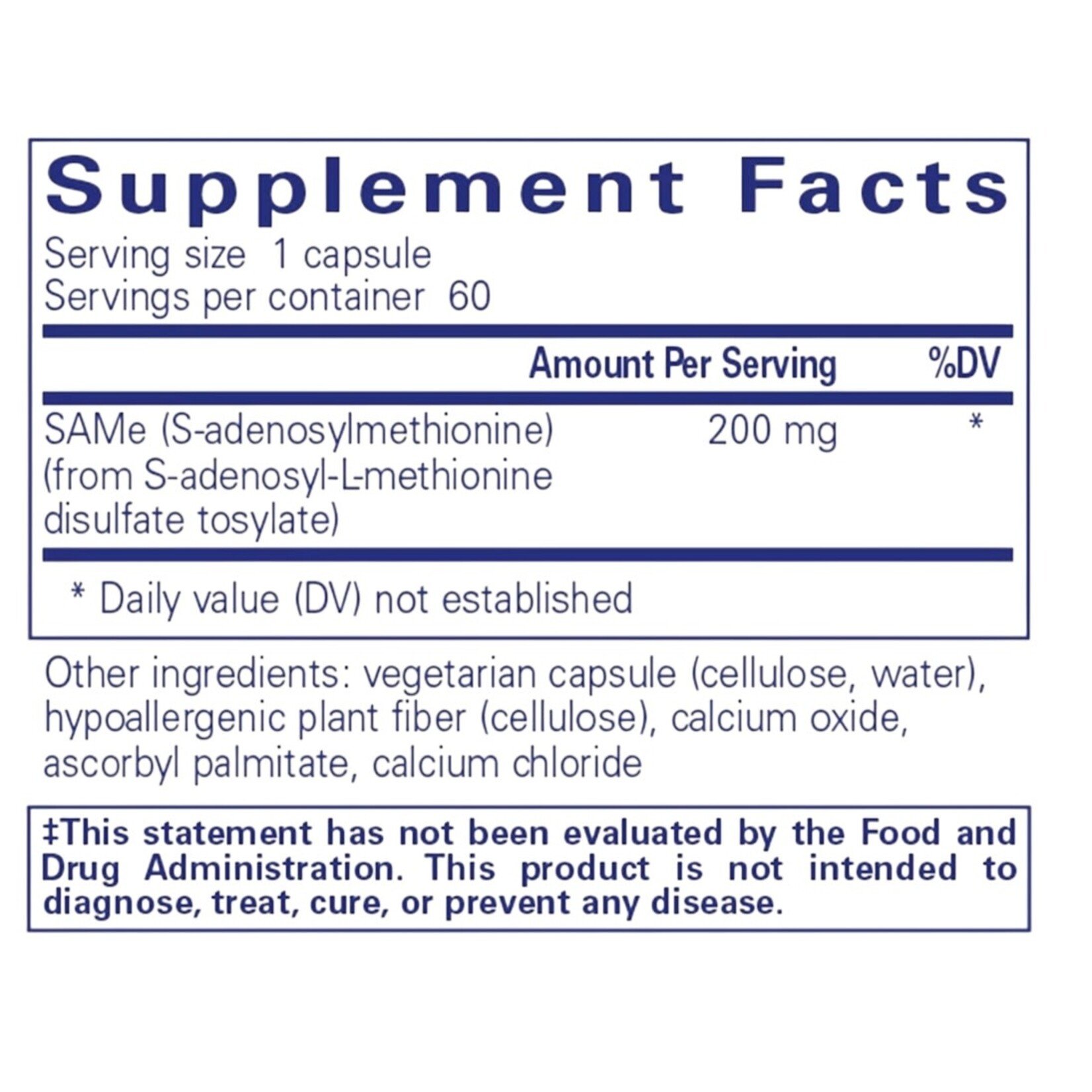 Pure Encapsulations SAMe 200mg 60c Pure Encapsulations