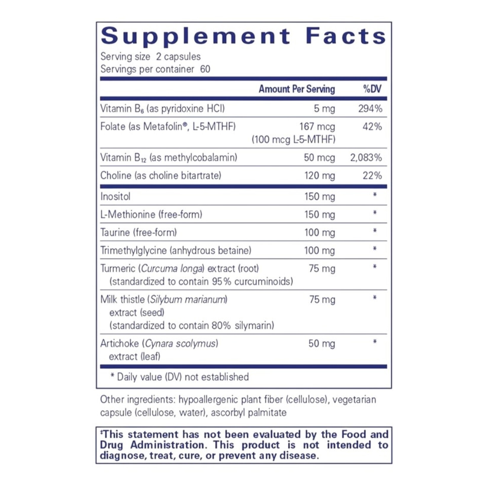 Pure Encapsulations Lipotropic Detox 120c Pure Encapsulations