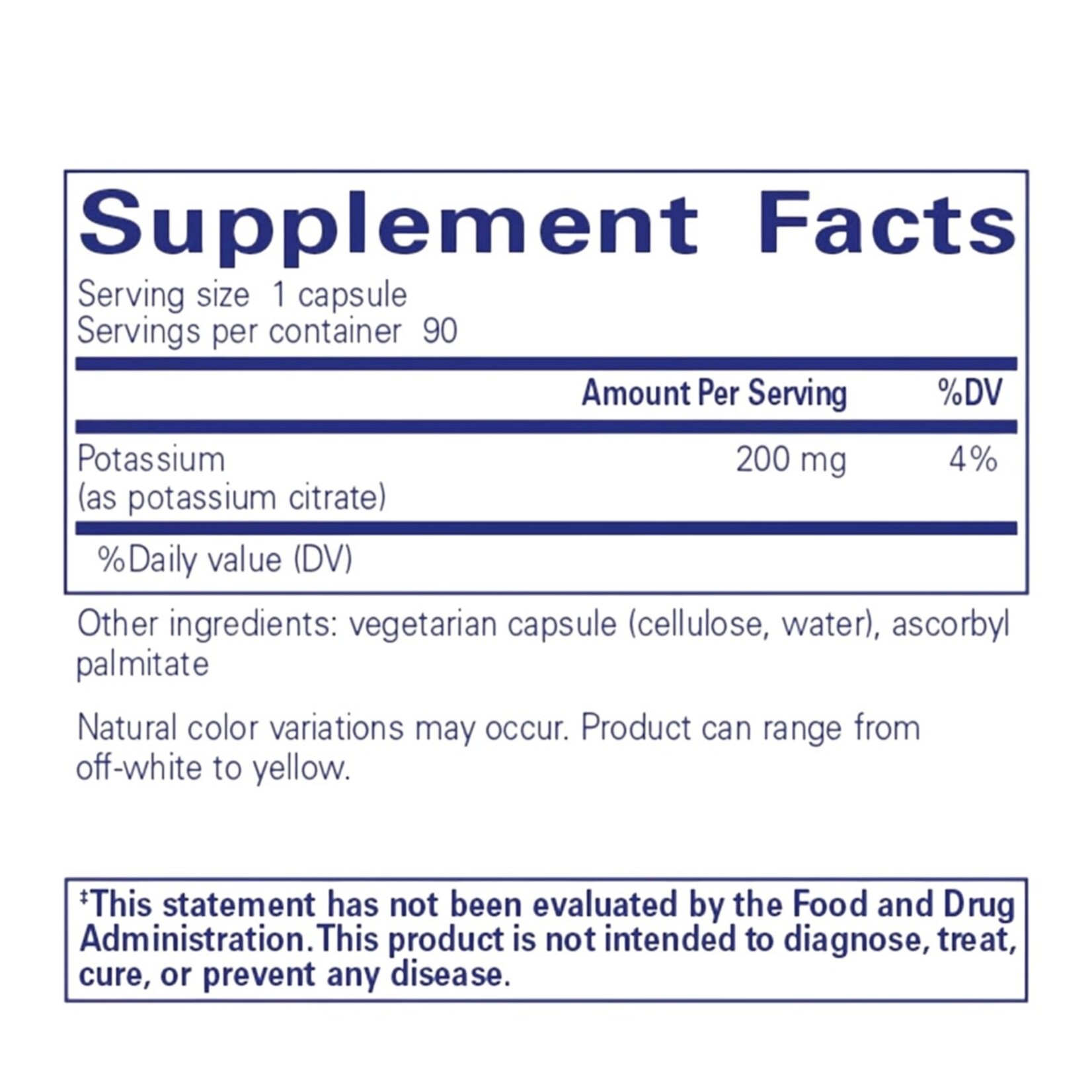 Pure Encapsulations Potassium (citrate) 90c Pure Encapsulations