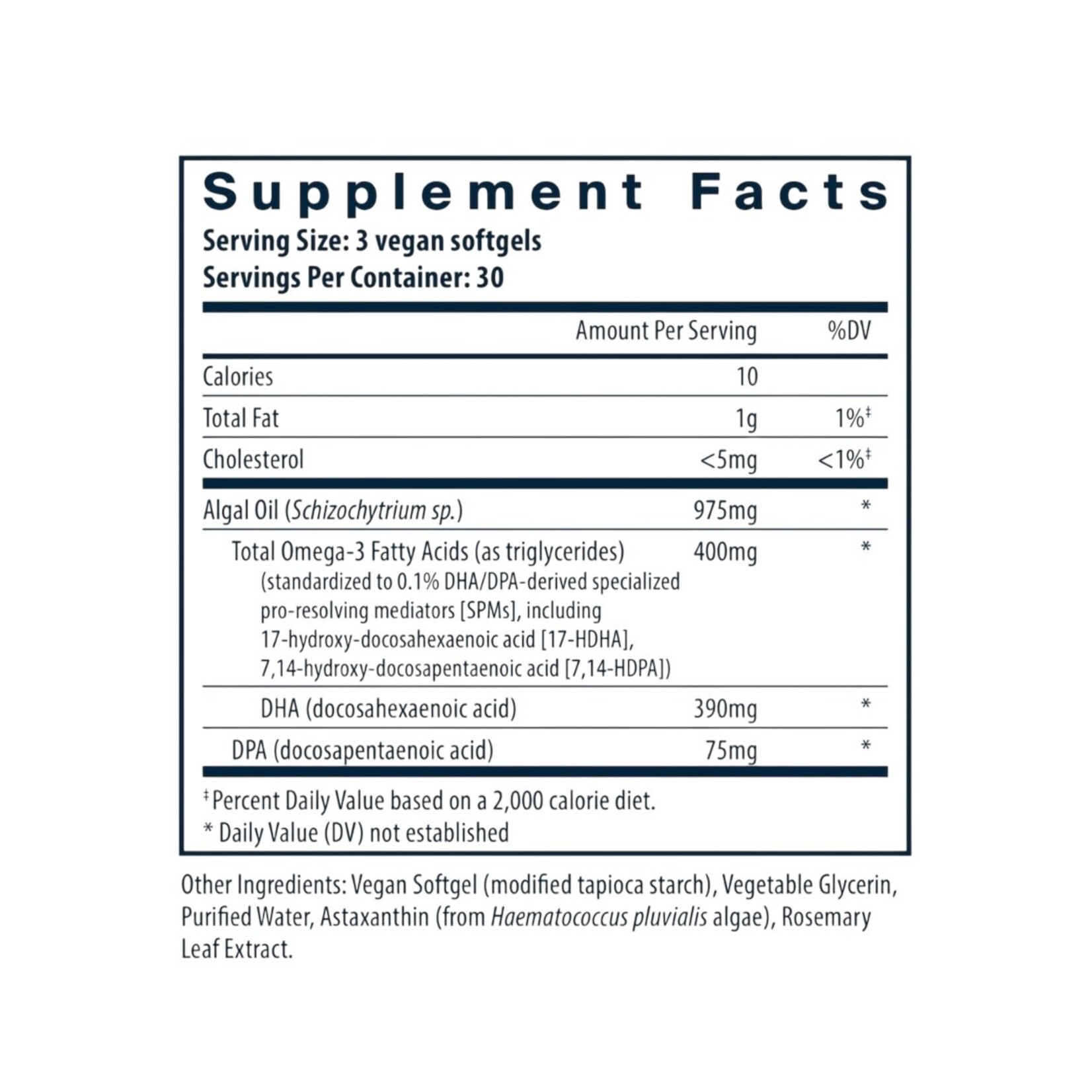 Vital Nutrients Ultra Pure Vegan Omega SPM+ was Ultra Pure Vegan Omega 975 90sg Vital Nutrients