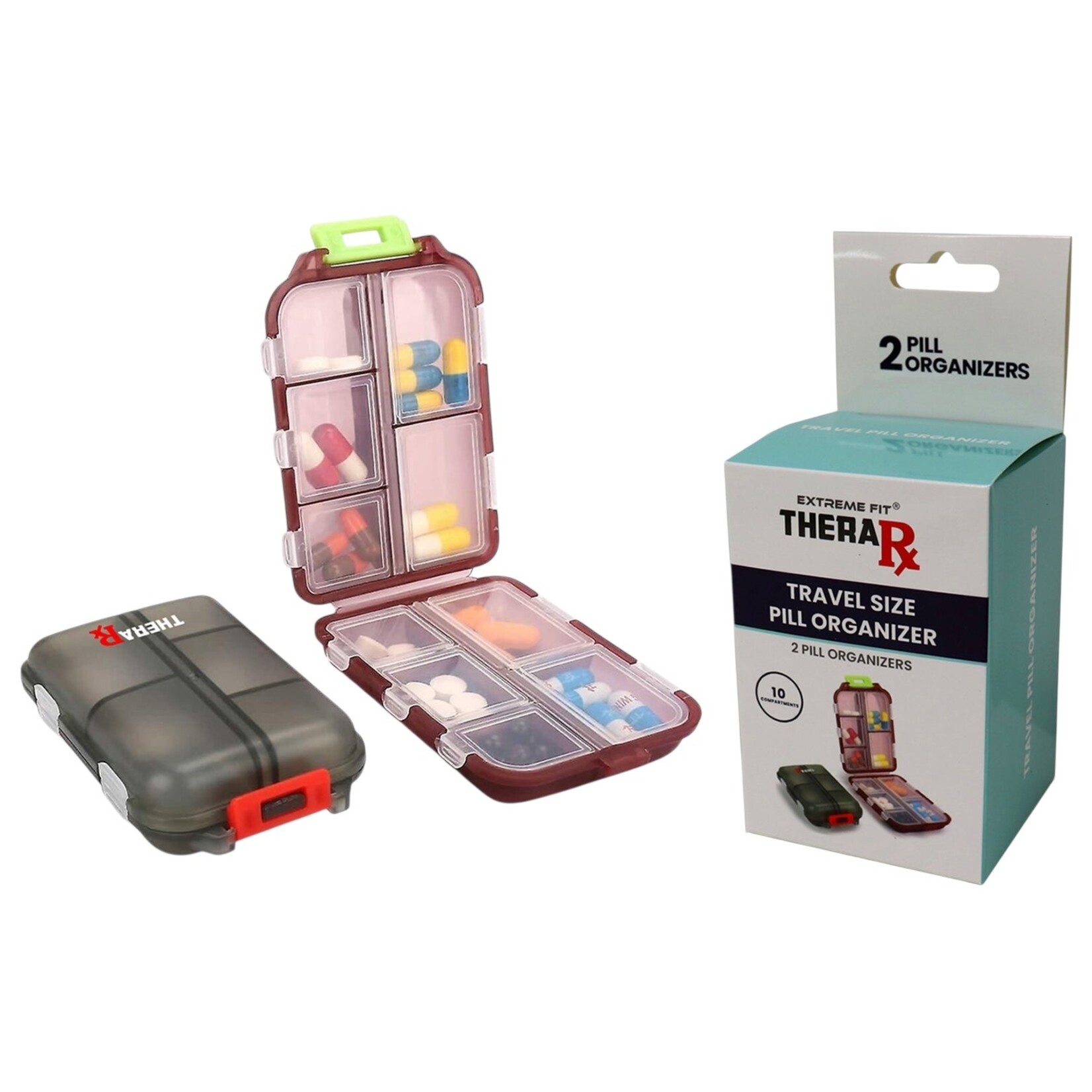TheraRx Travel Size Pill Organizer 2 pack TheraRx
