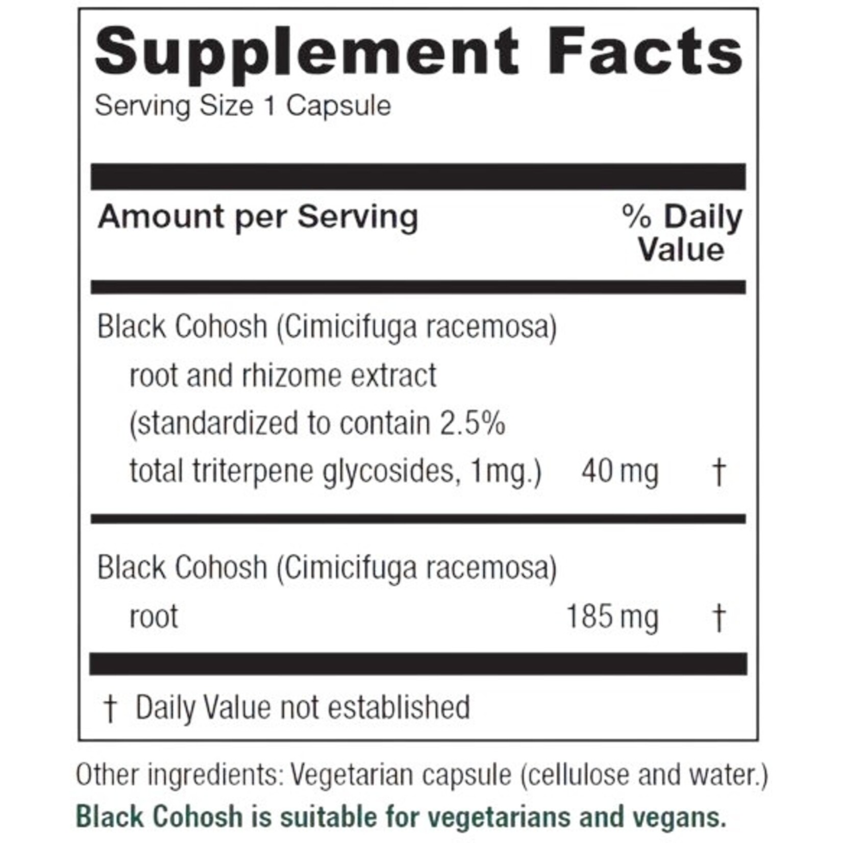 Vitanica Black Cohosh 120c Vitanica