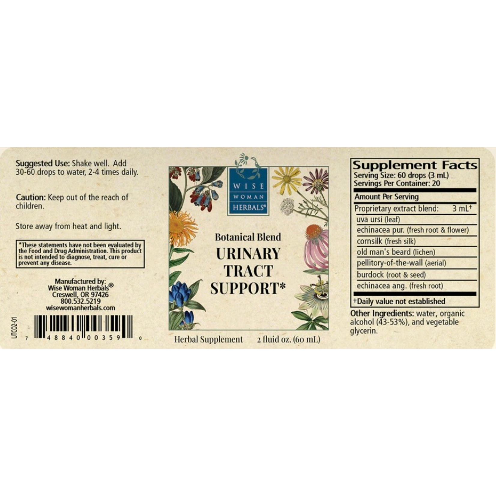 Wise Woman Herbals Urinary Tract Support (*formerly Urinary Tract Formula) 4oz. Wise Woman Herbals
