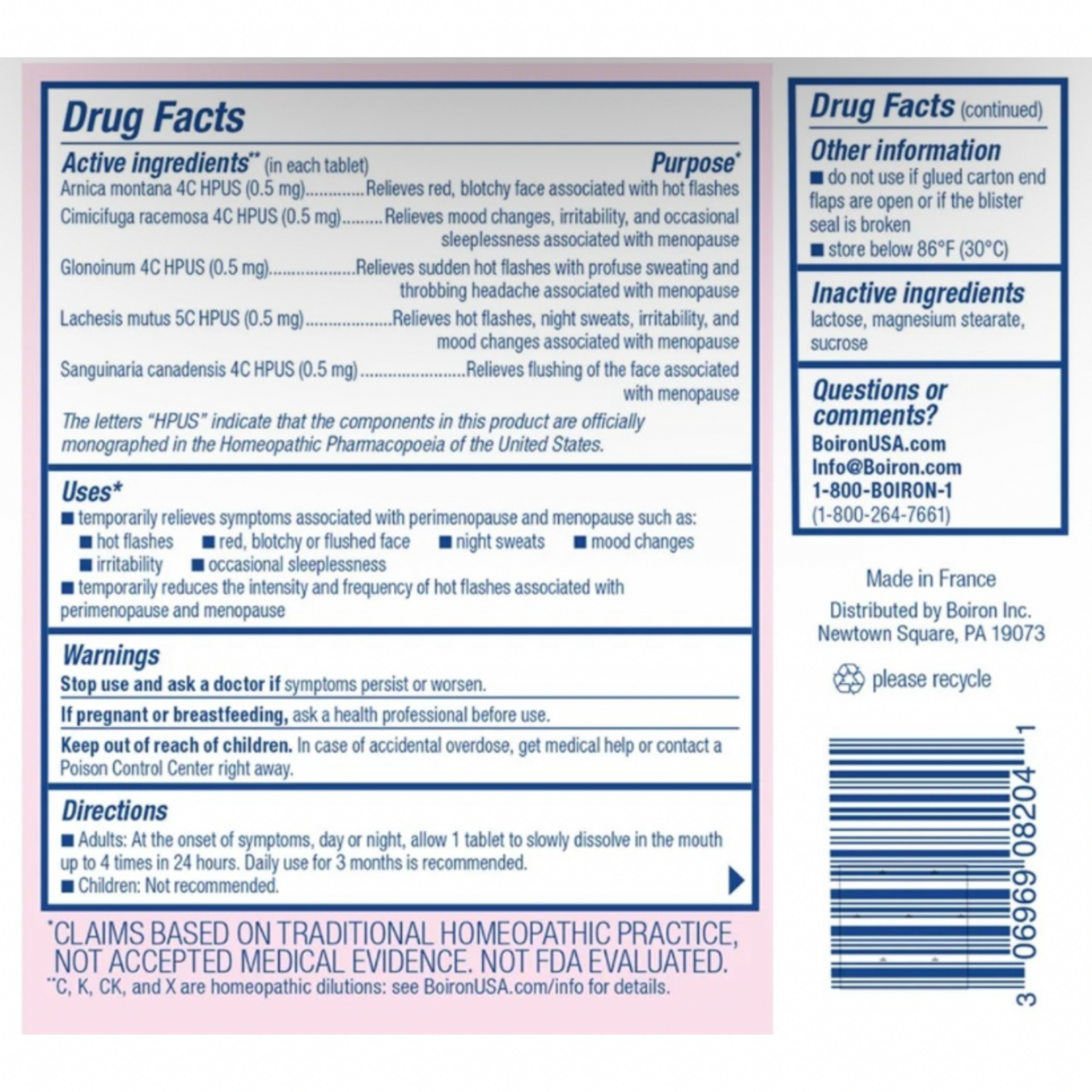 Boiron Cyclease Menopause 60 tabs Boiron *sale*