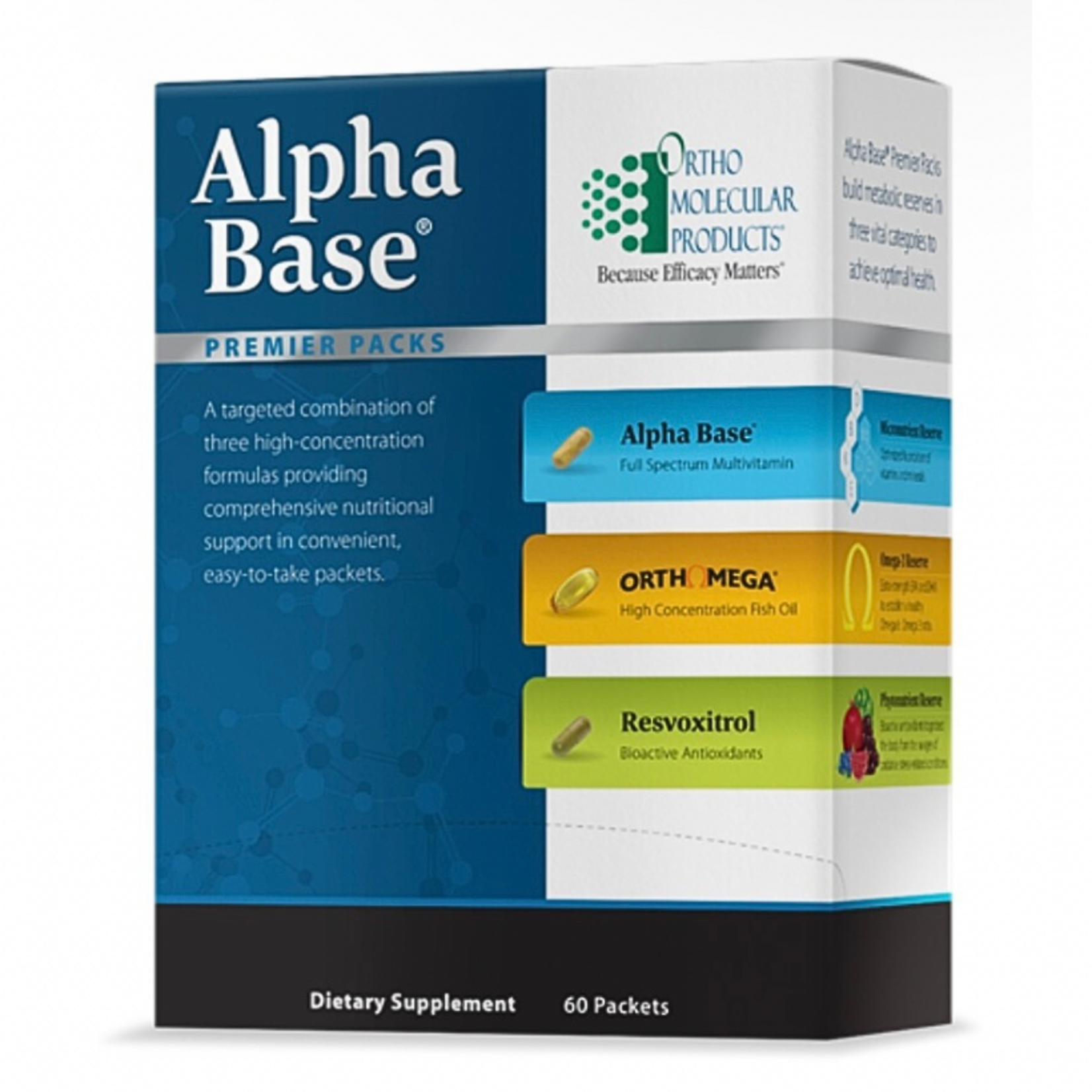 Ortho Molecular Products Alpha Base Premier Packs 60c Ortho Molecular